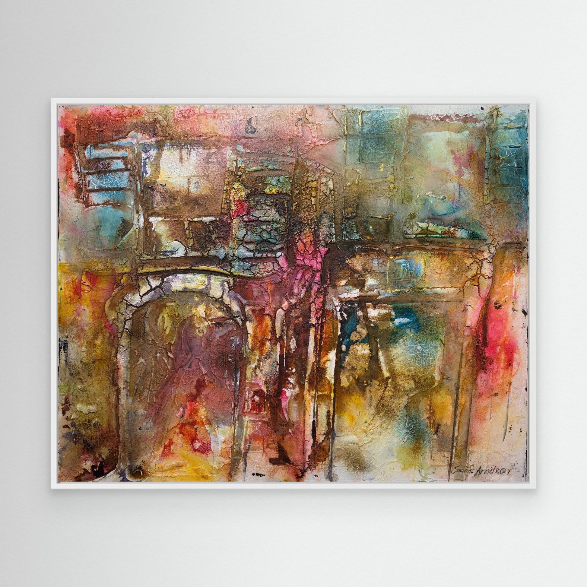 Abstrakt färgsprakande konst – tryck på canvas i stora storlekar