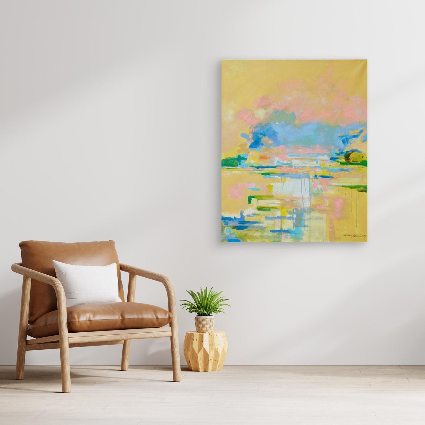 Yellow light - konsttryck på Canvasduk
