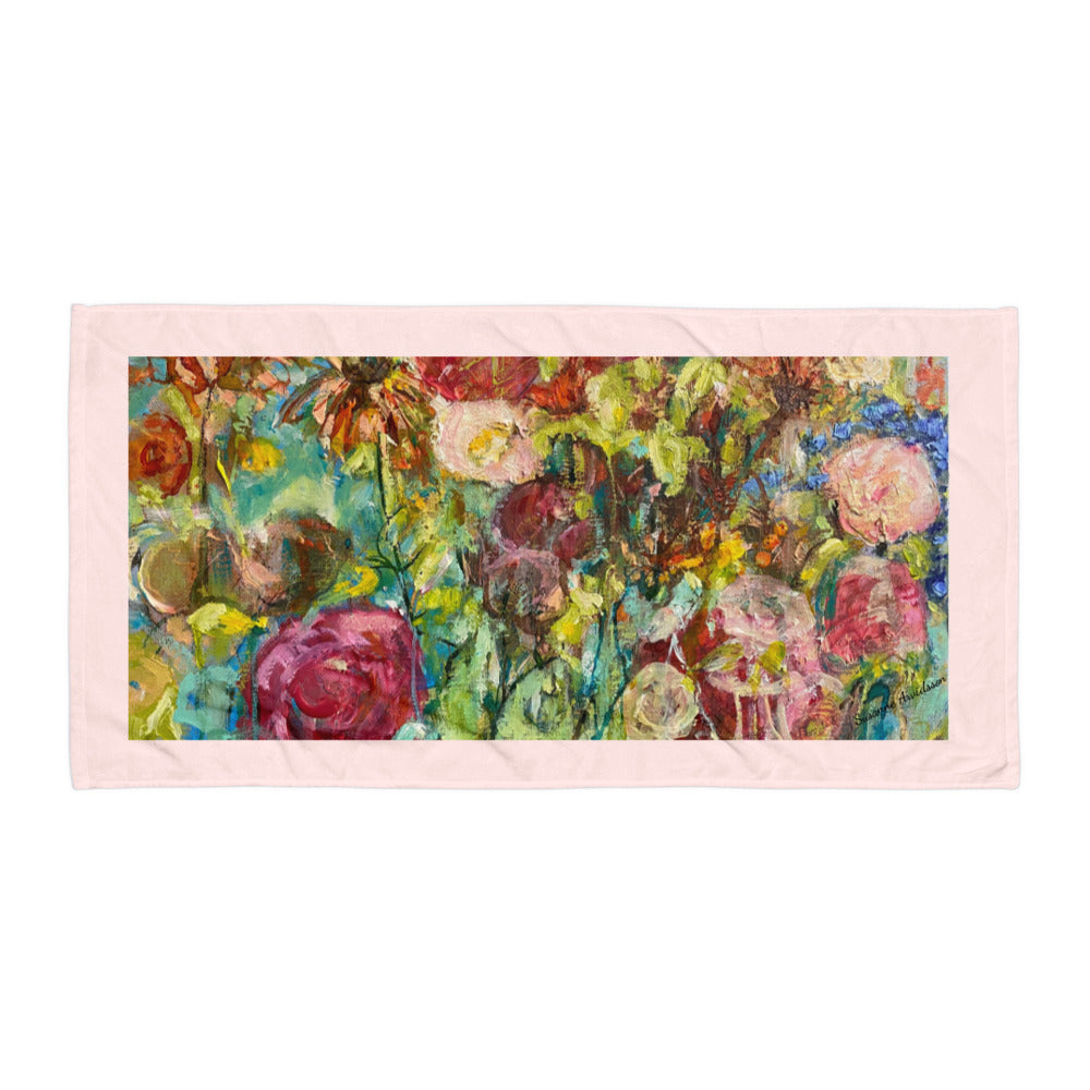 Badhanddukar Badlakan Pastell färger Sommarens Blommor