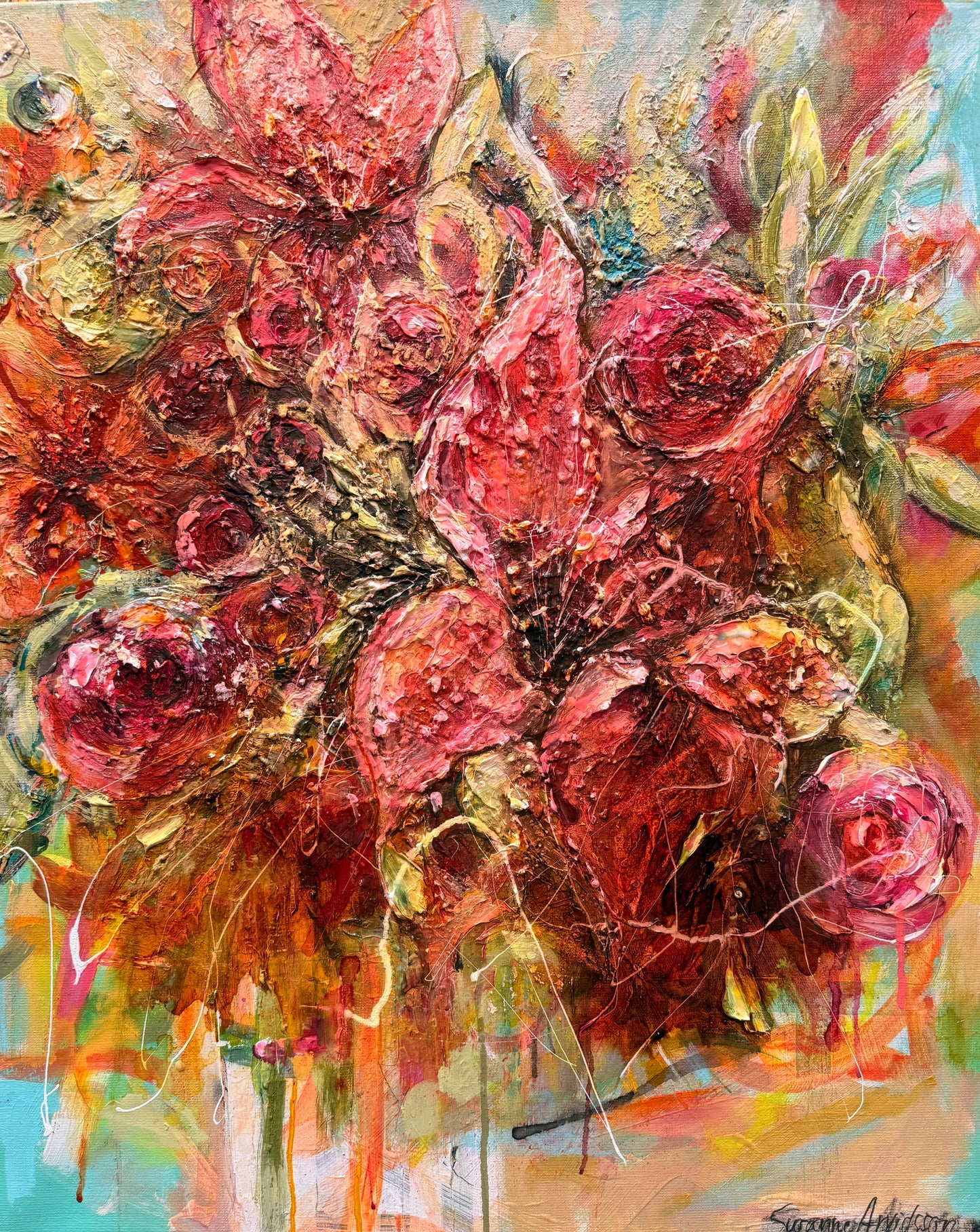 Original målning - Liljor