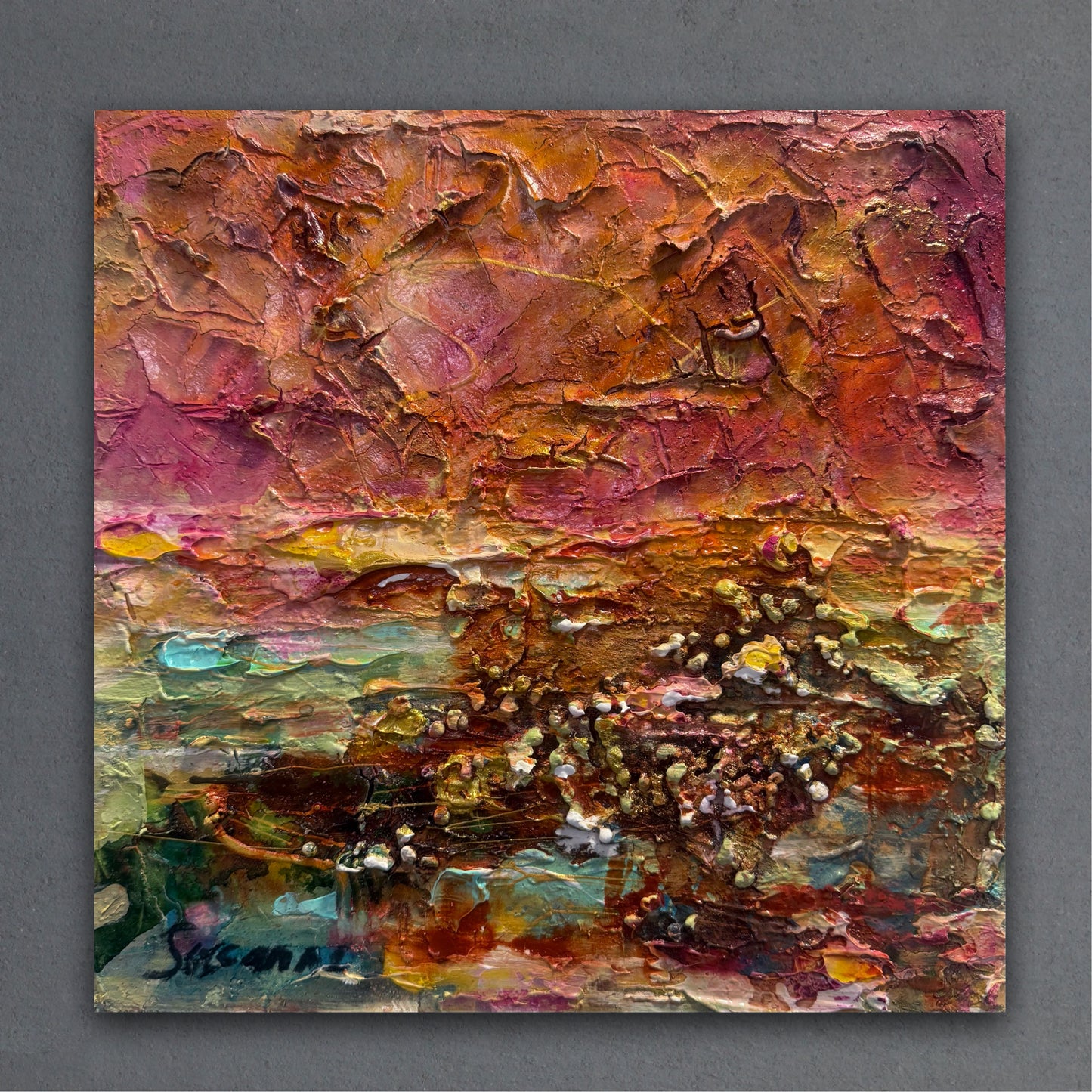 Abstrakt konst-färgglad tavla