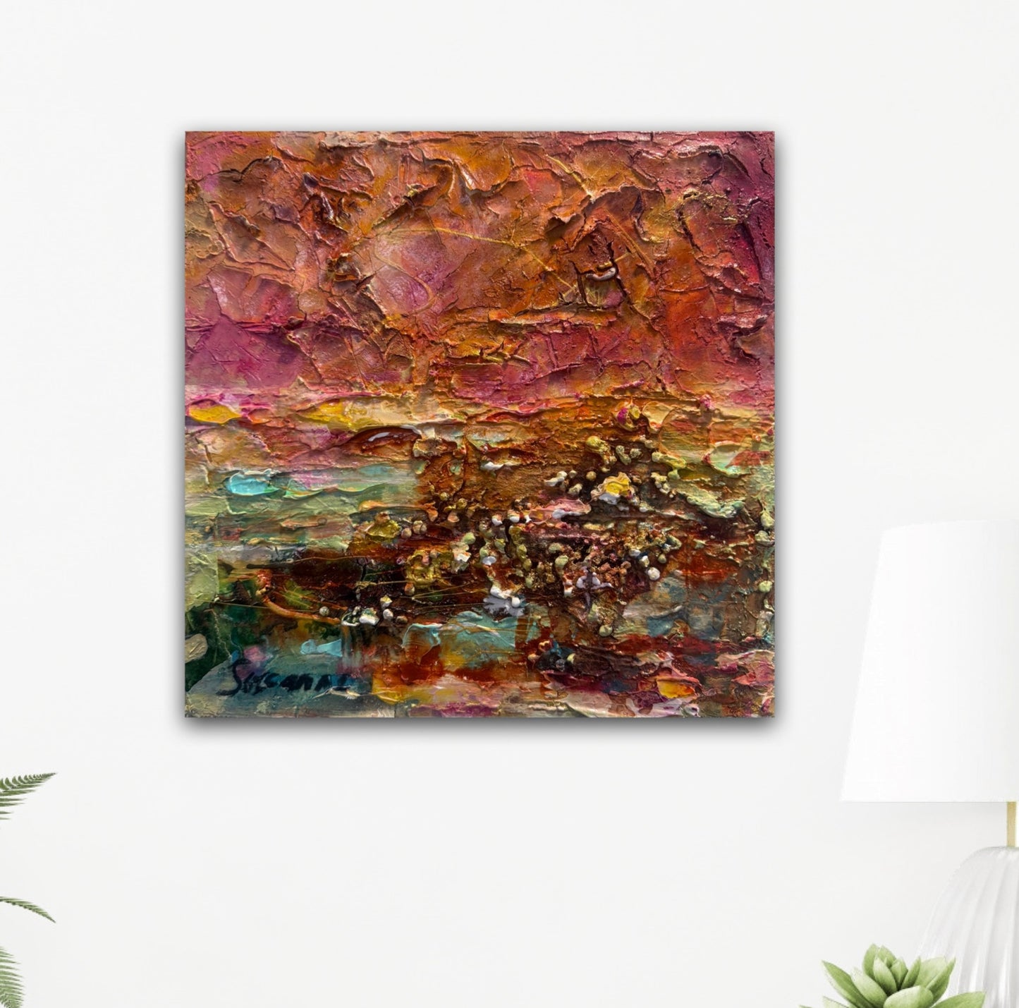 Abstrakt konst-färgglad tavla