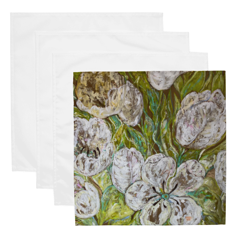 Tygservetter - White Tulips