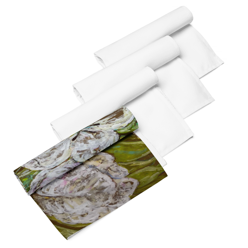 Tygservetter - White Tulips
