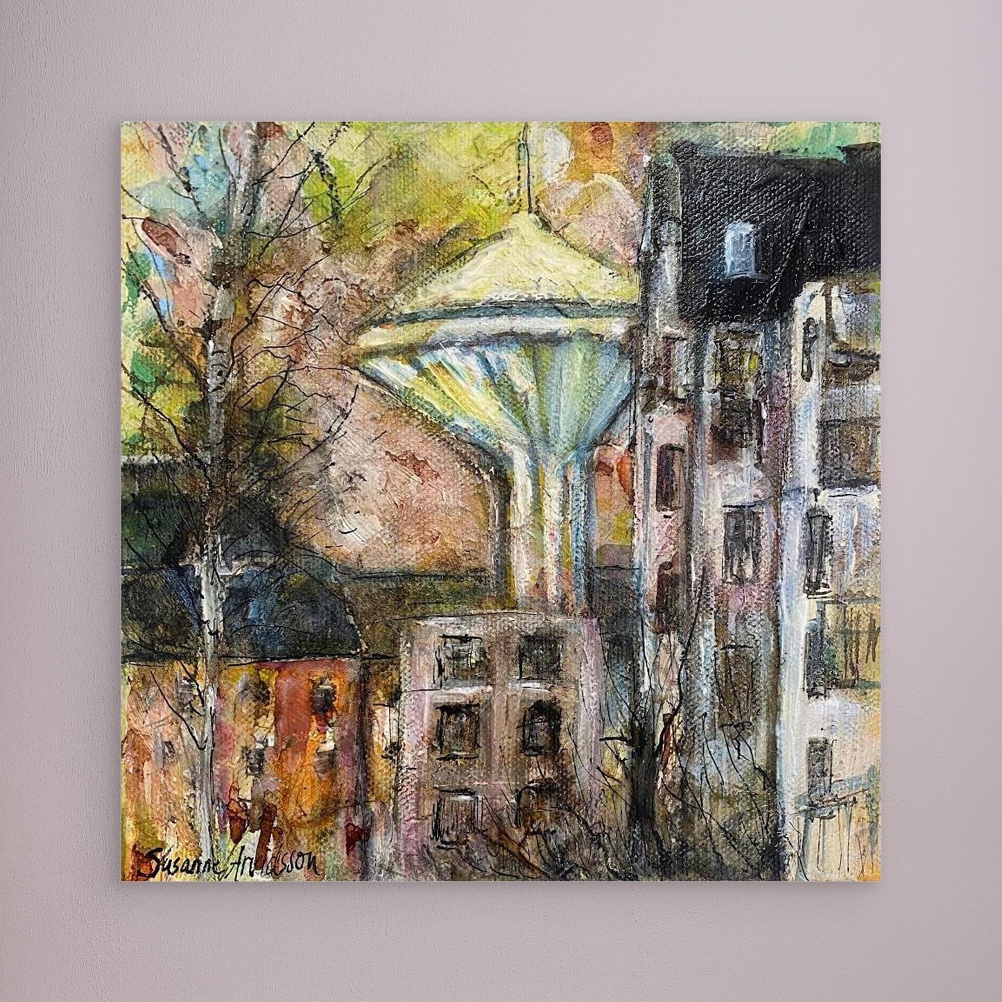 Konsttryck på canvasduk- på Svampen i Örebro