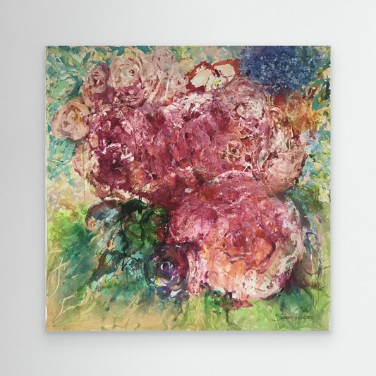 Köpa tavlor - tryck på duk-Abstract Peony Dreams