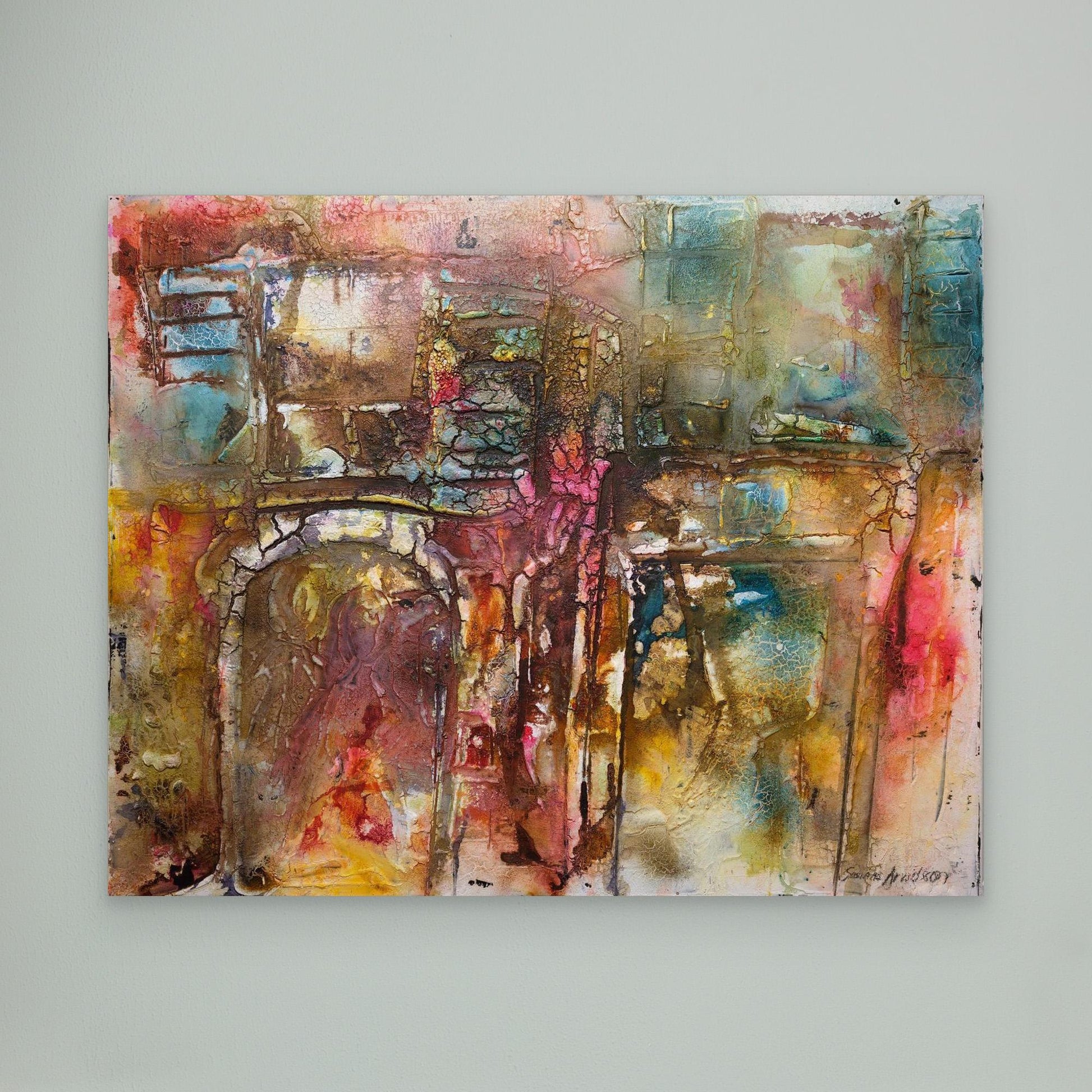 Abstrakt färgsprakande konst – tryck på canvas i stora storlekar