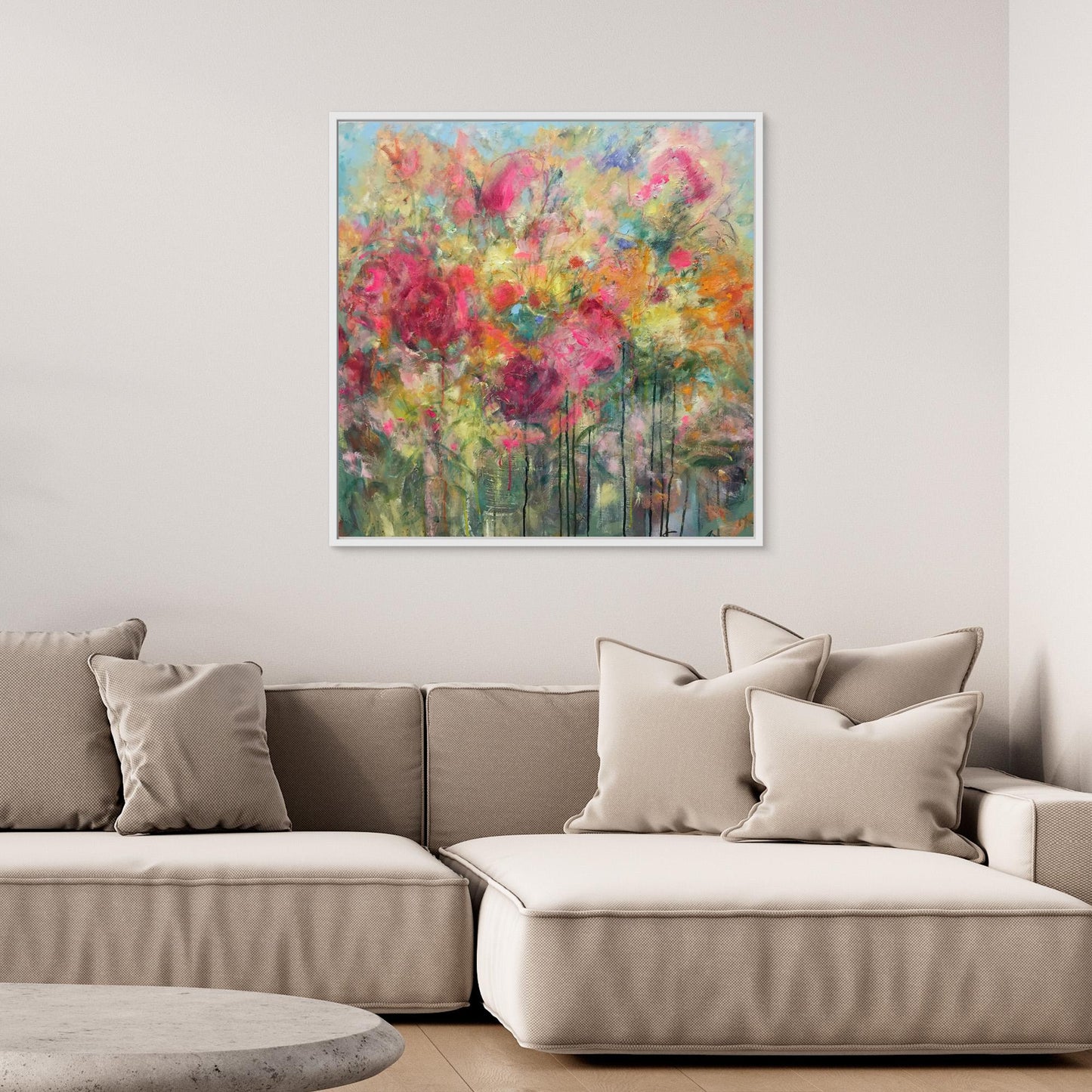 Färgsprakande konsttryck på canvas