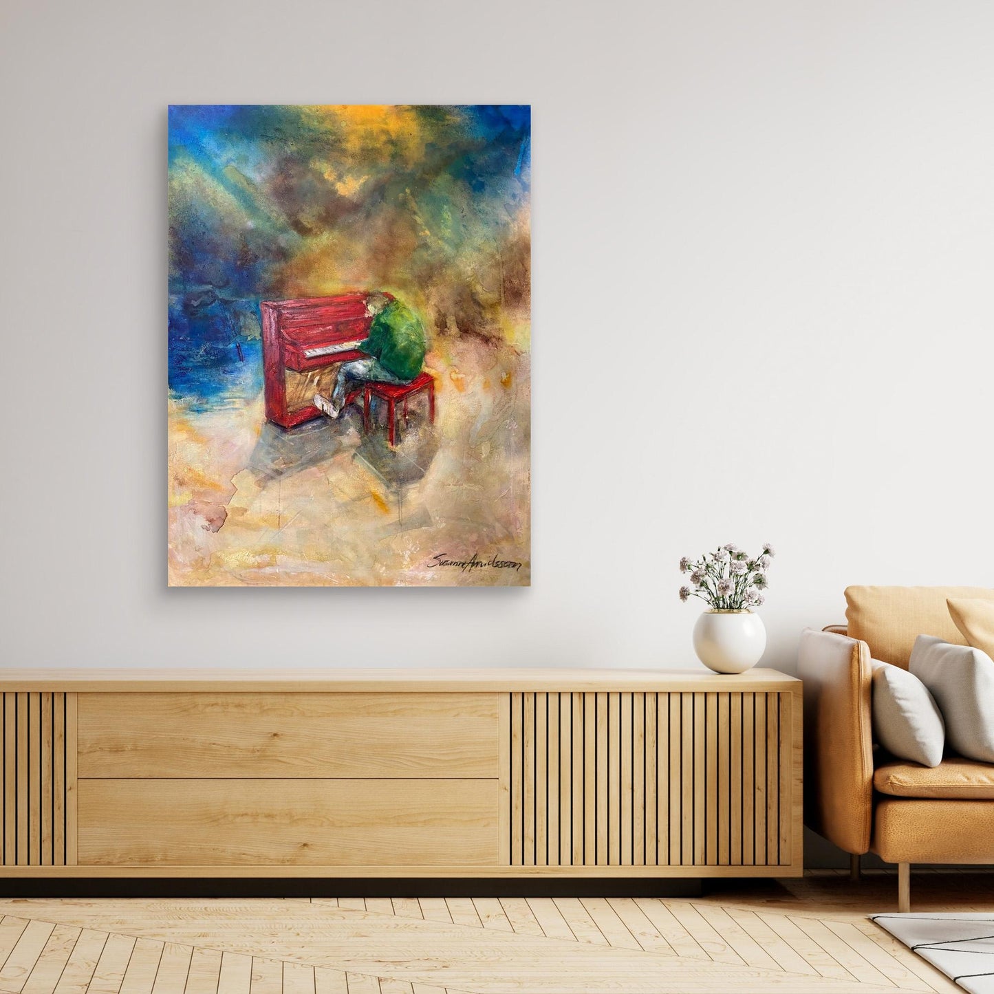 The Lonely Pianist - Konsttryck på duk