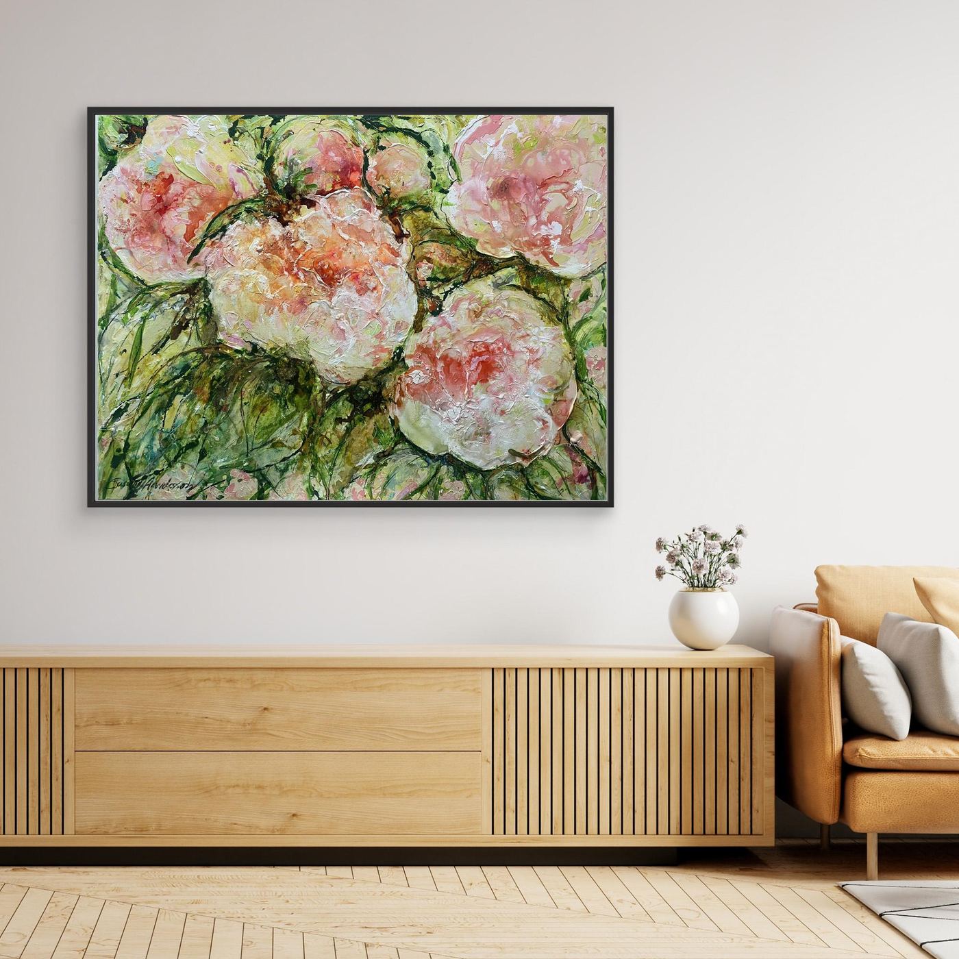 Peonies in Bloom – modern blomstertavla