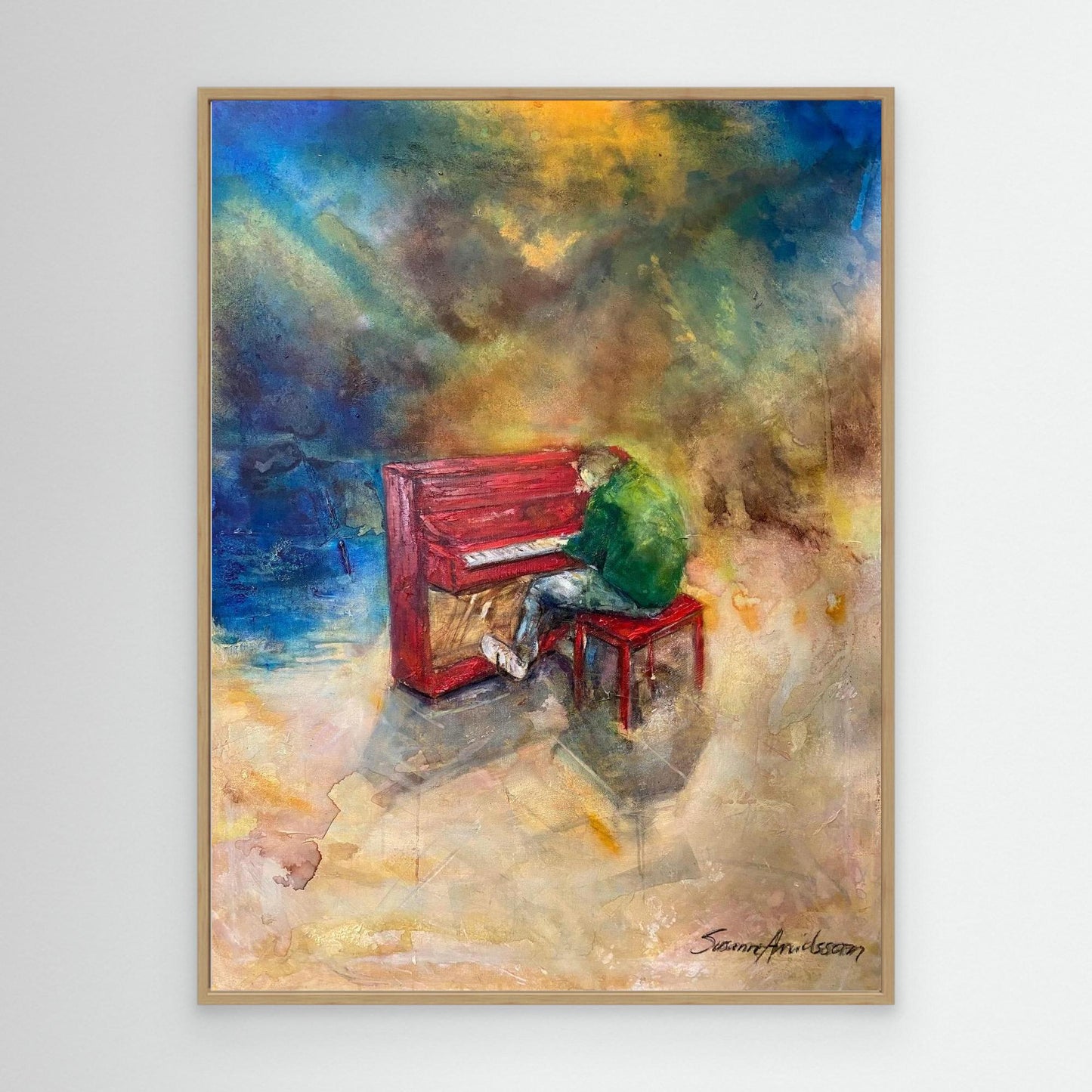 The Lonely Pianist - Konsttryck på duk