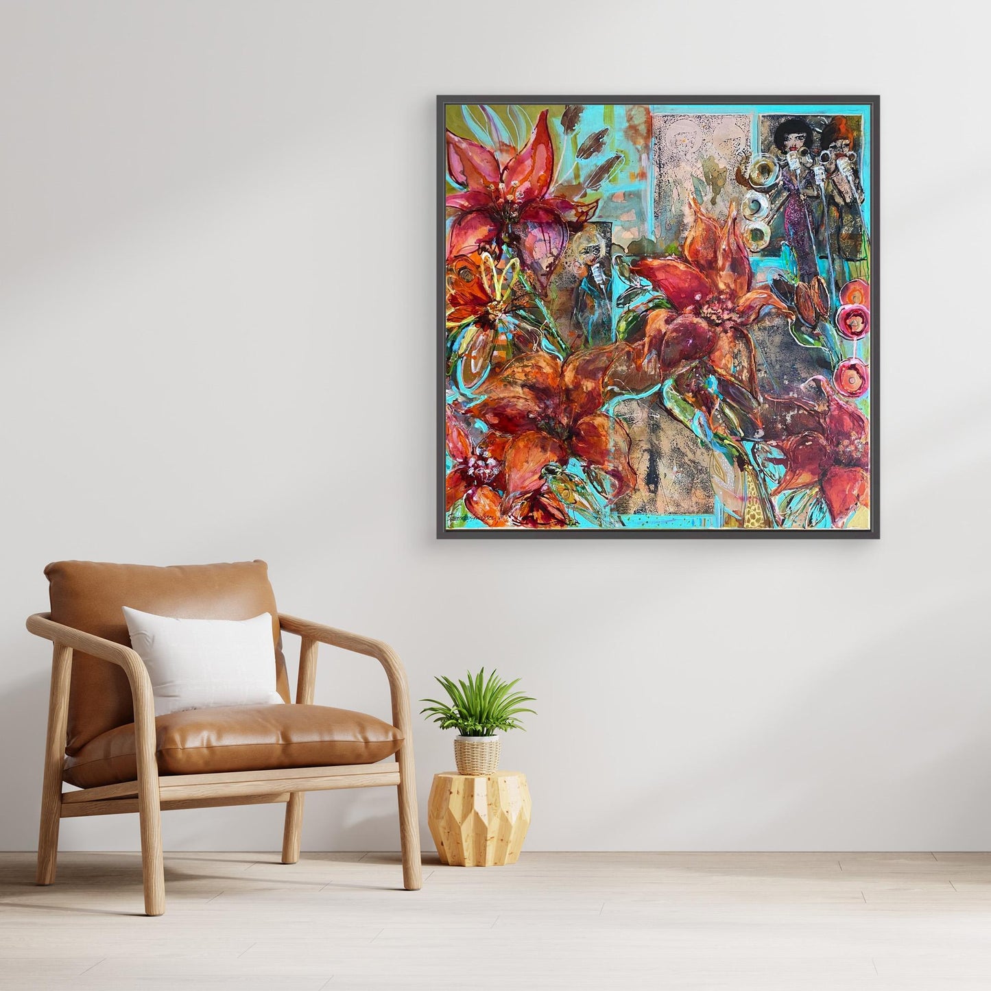 Köpa tavla – Tryck på Canvas Mystical Garden Jazz