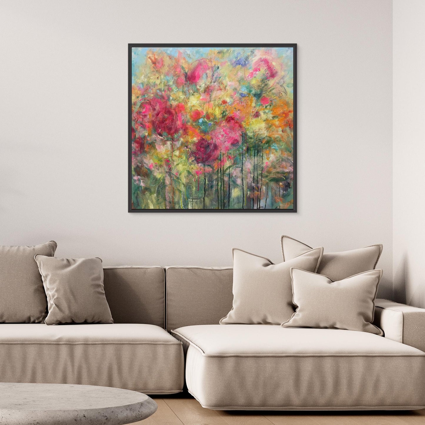 Färgsprakande konsttryck på canvas