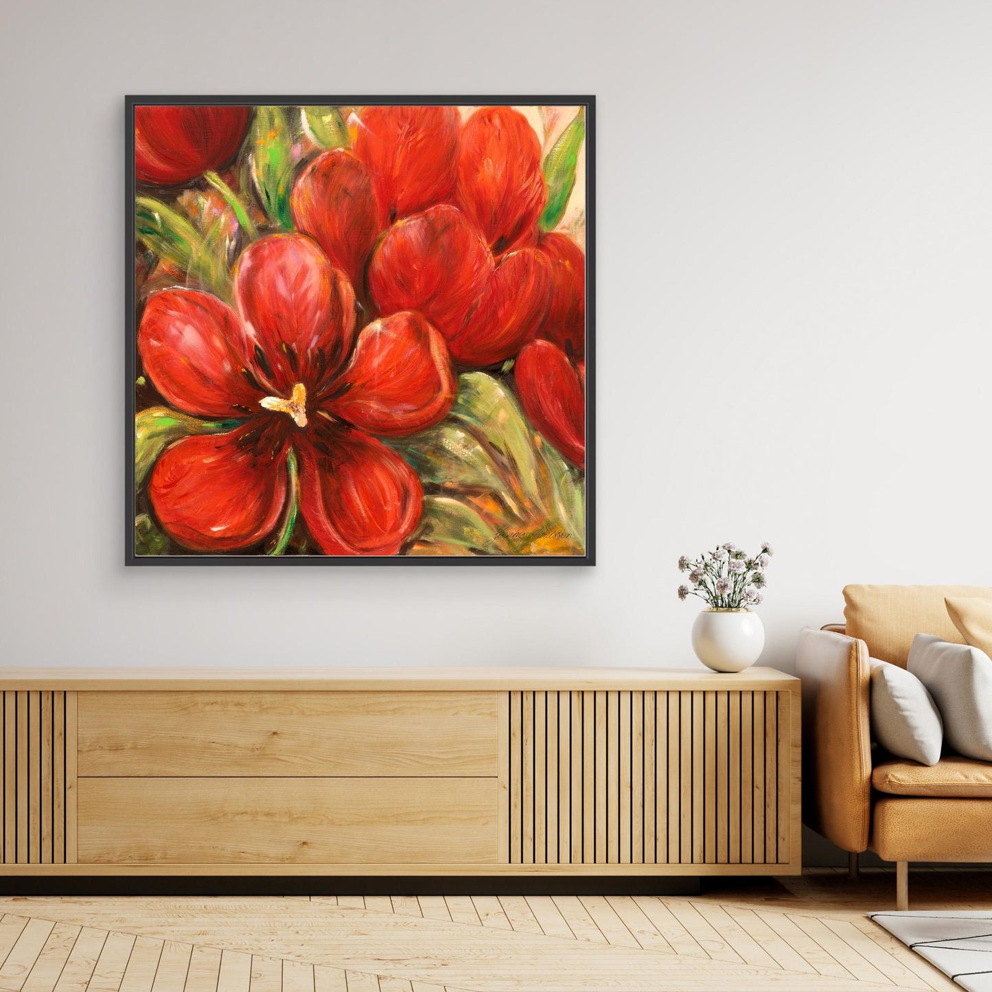 Röda tulpaner - prints on Canvas