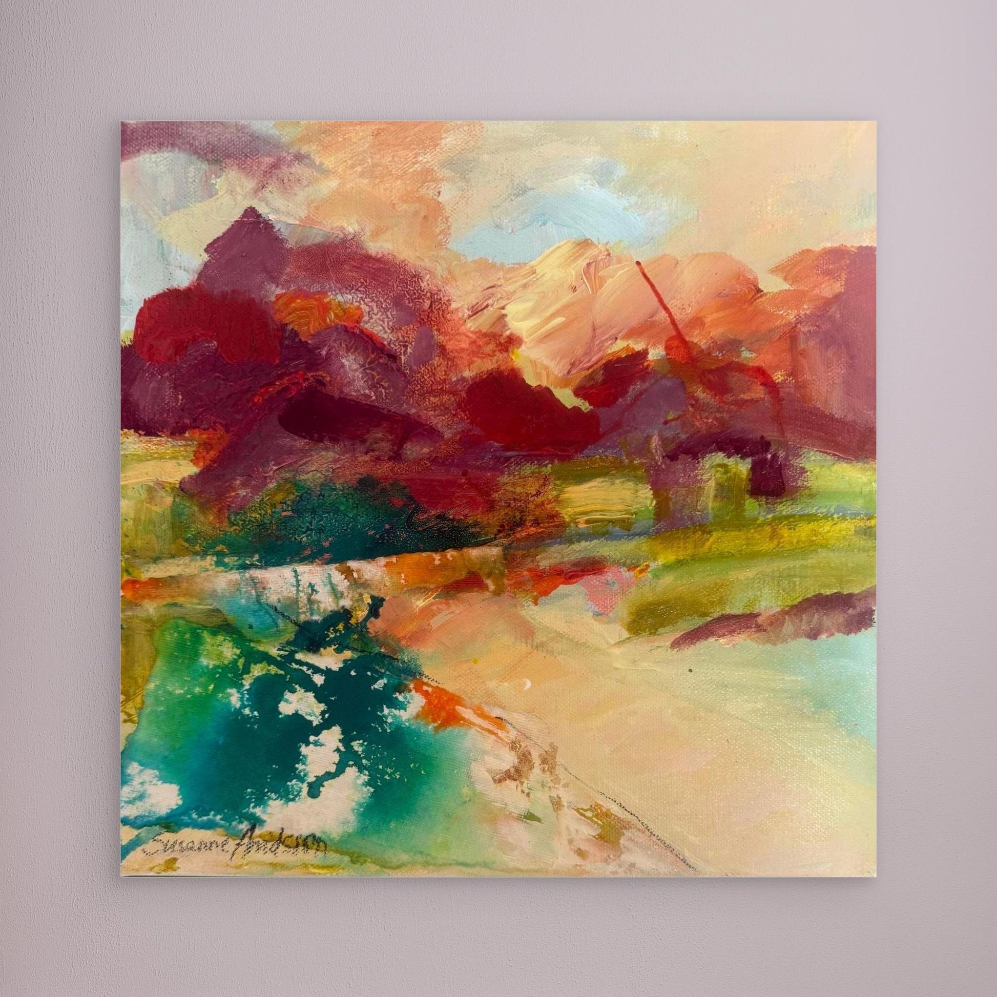 Sprudlande Färgglädje - Tryck på canvas