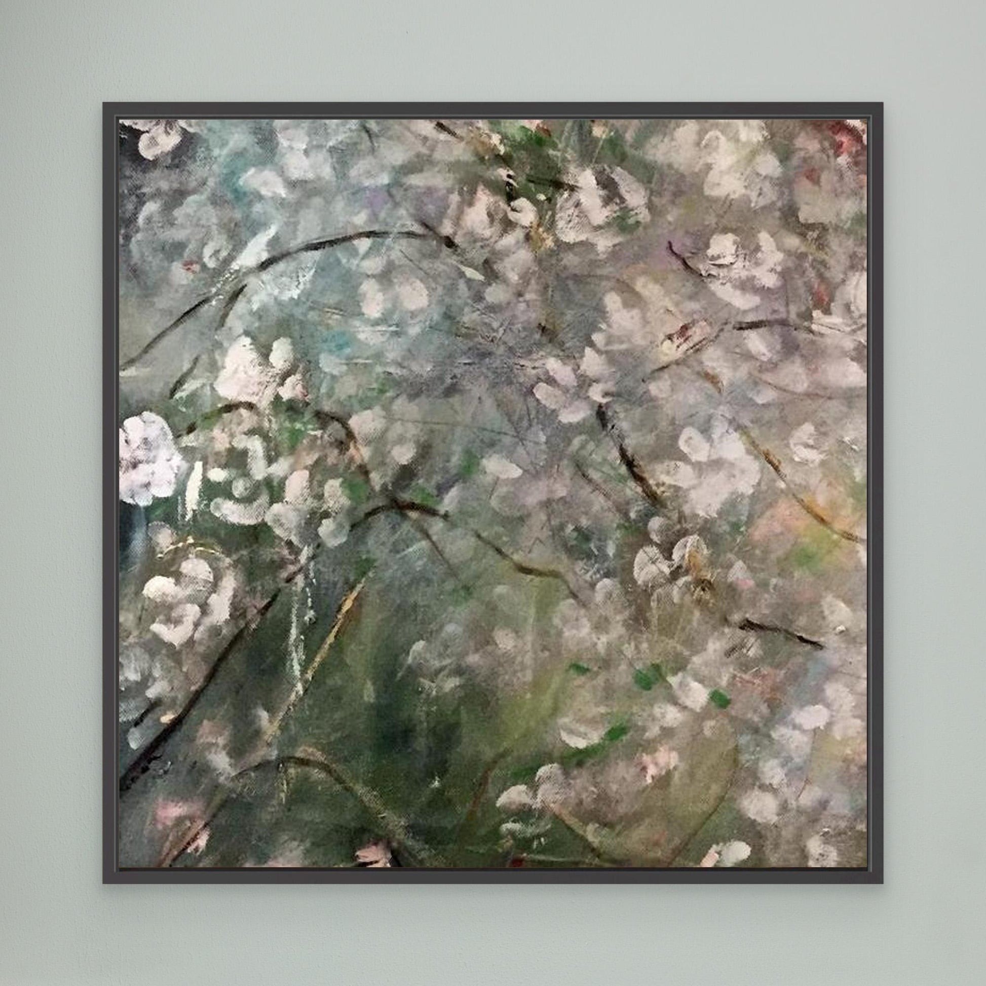 Blomsterdis II – konsttryck på duk i mjuka naturtoner