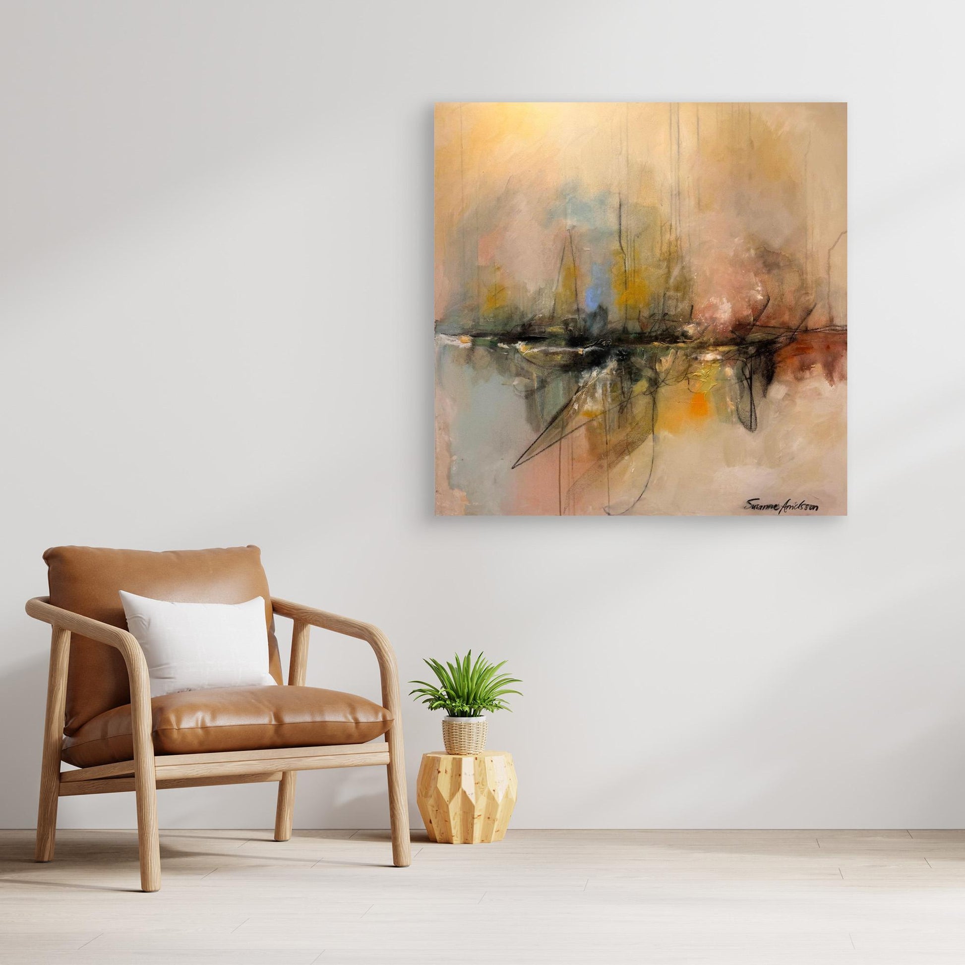 Stor canvas tavla - Braking waves