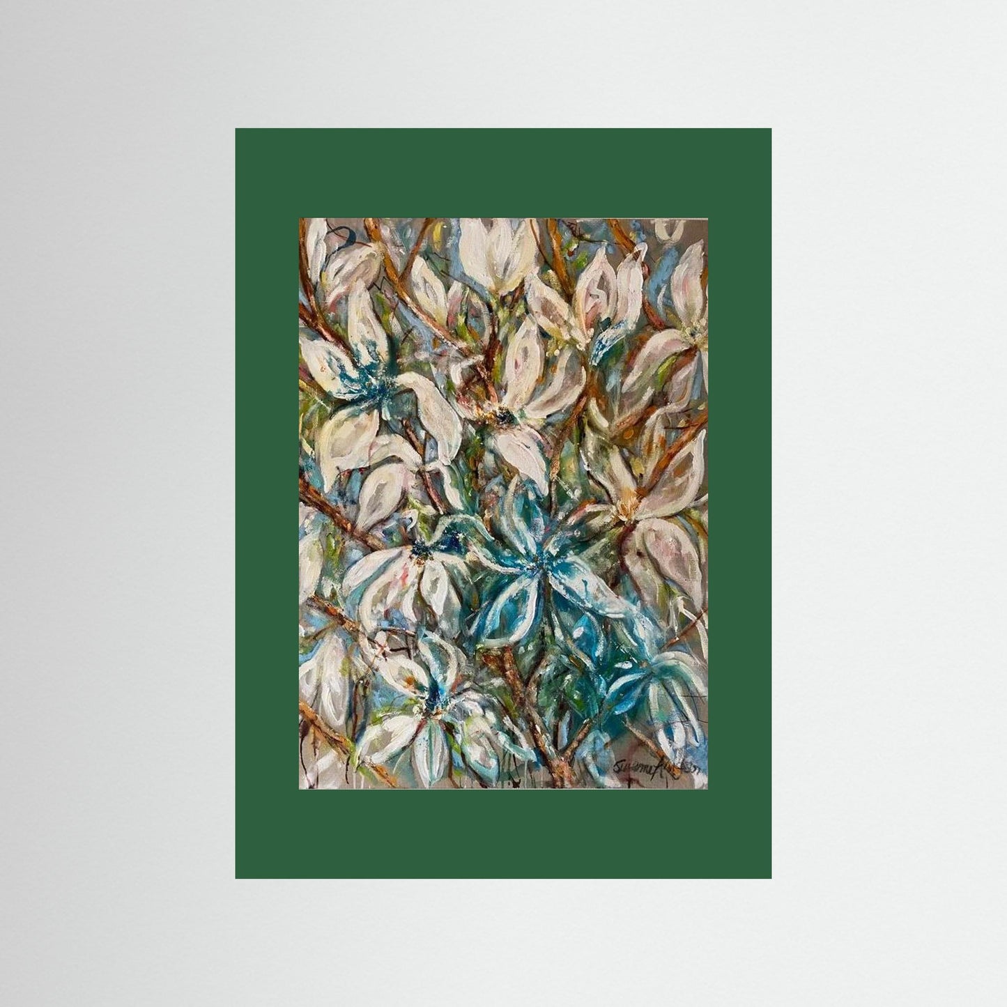 Magnolia grenar – konsttryck med mjuk elegans