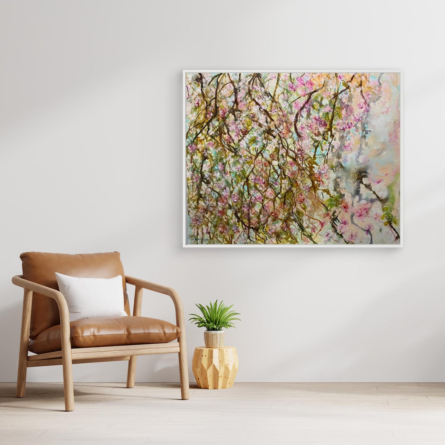 Blommande Grenar – konsttryck på canvas med ljus vårkänsla