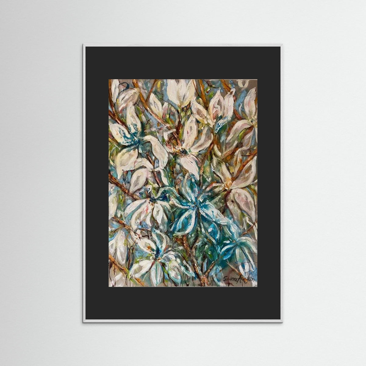 Magnolia grenar – konsttryck med mjuk elegans