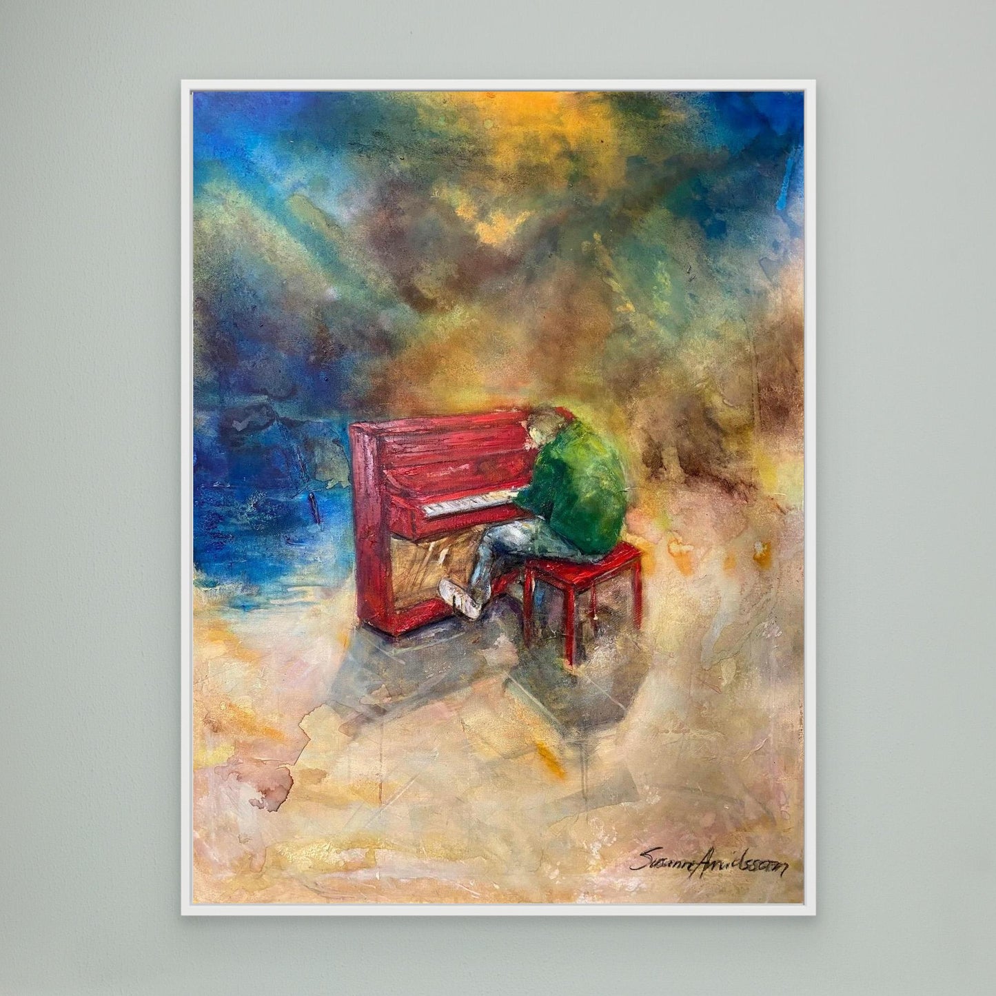 The Lonely Pianist - Konsttryck på duk