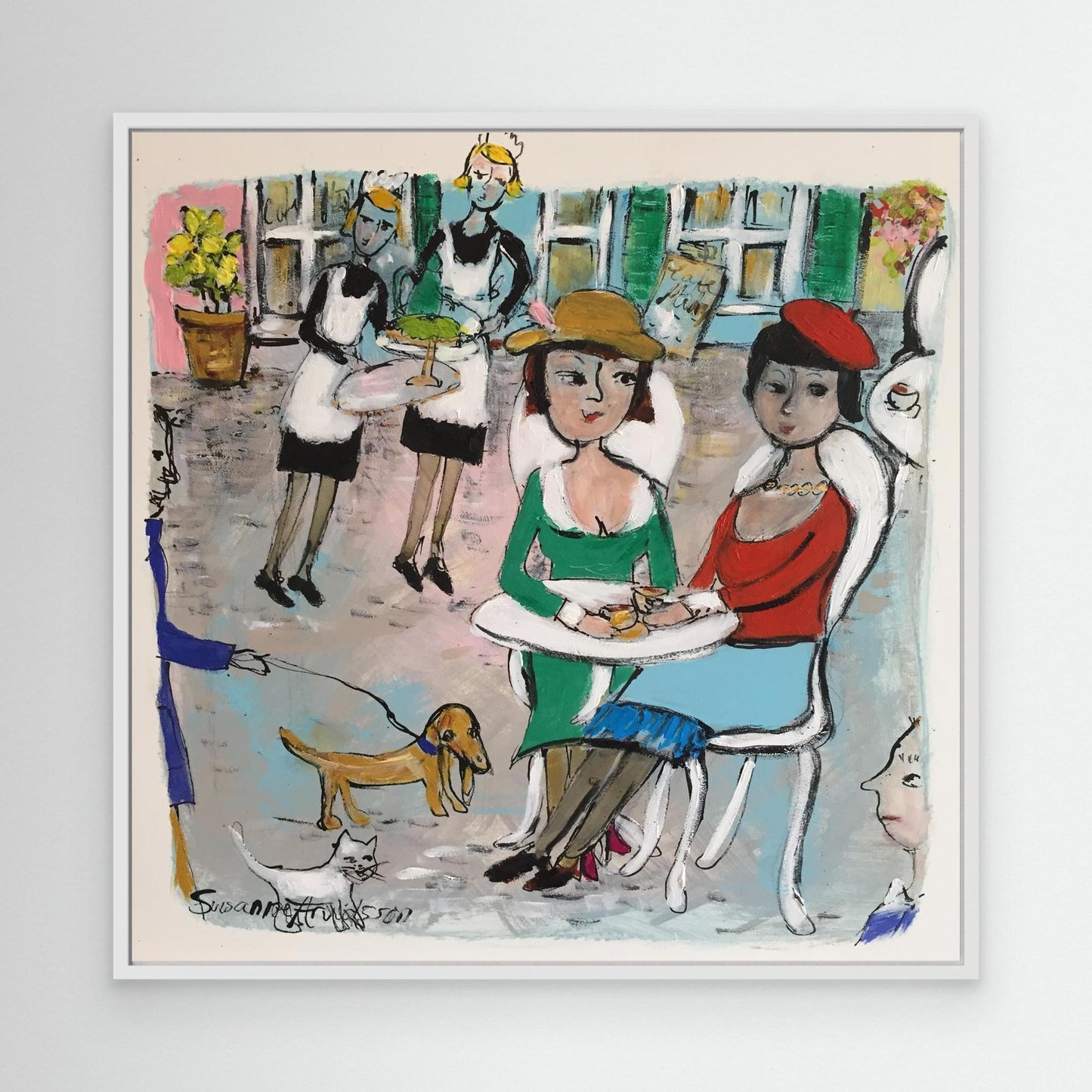 Konsttryck på canvas - Livet på torget