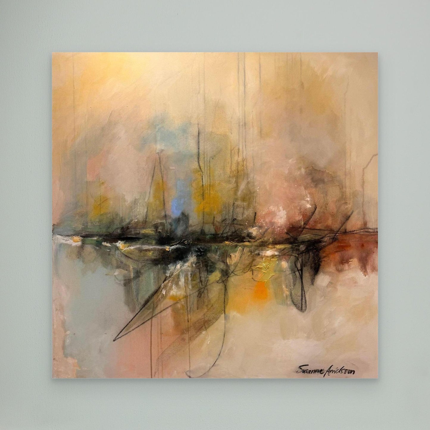 Stor canvas tavla - Braking waves