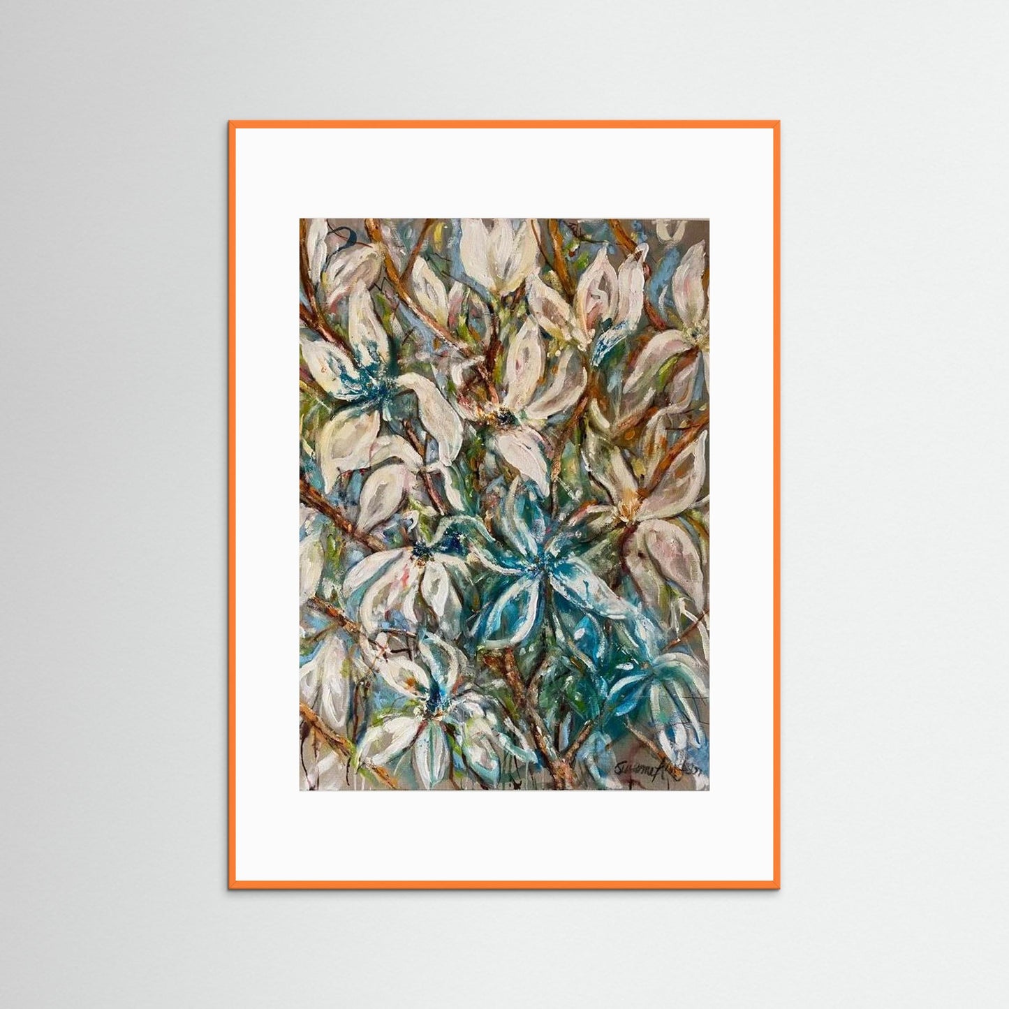 Magnolia grenar – konsttryck med mjuk elegans