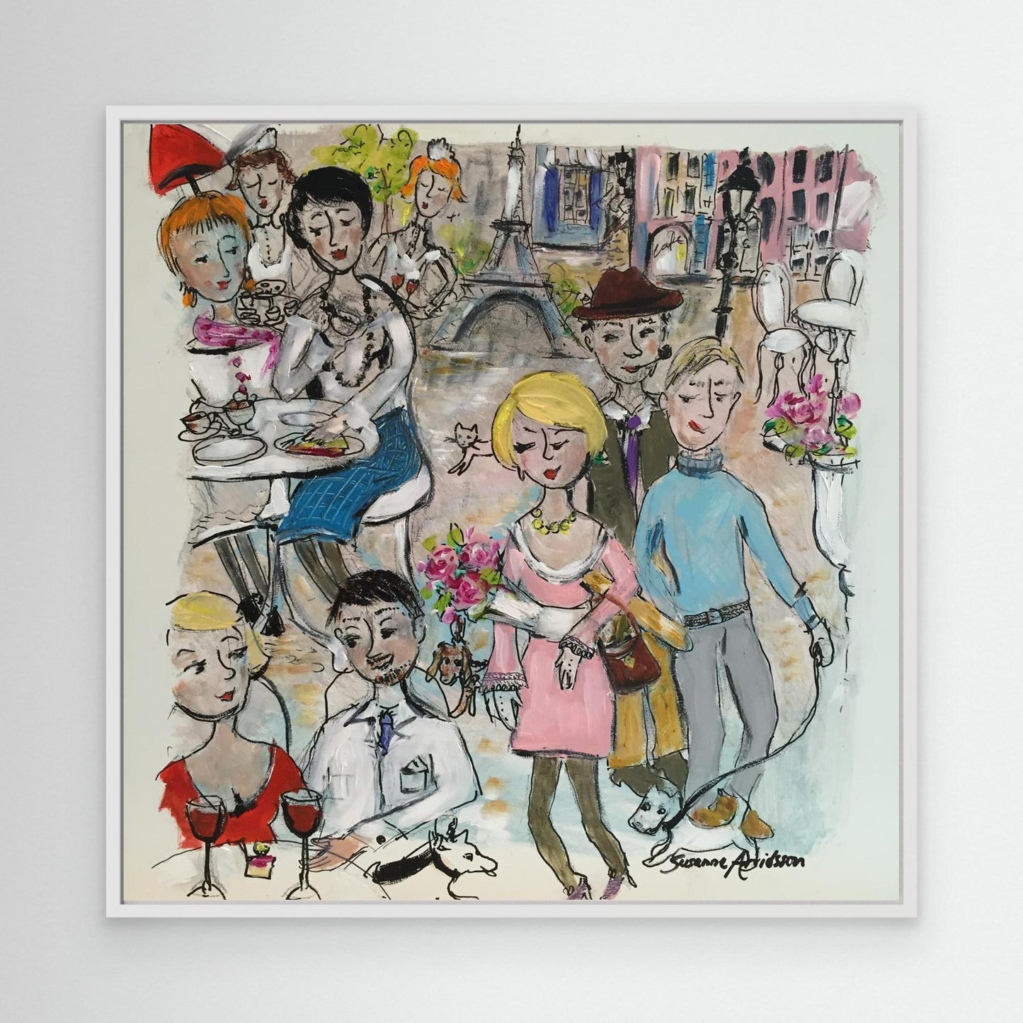  Konsttryck på canvas - Paris – en naivistisk vy