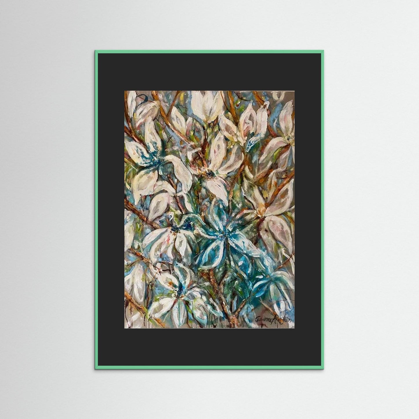 Magnolia grenar – konsttryck med mjuk elegans