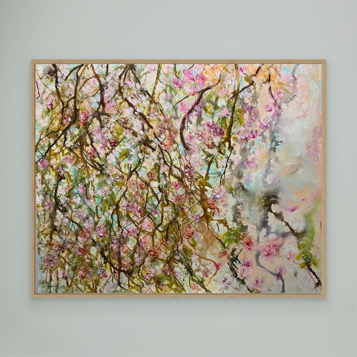 Blommande Grenar – konsttryck på canvas med ljus vårkänsla