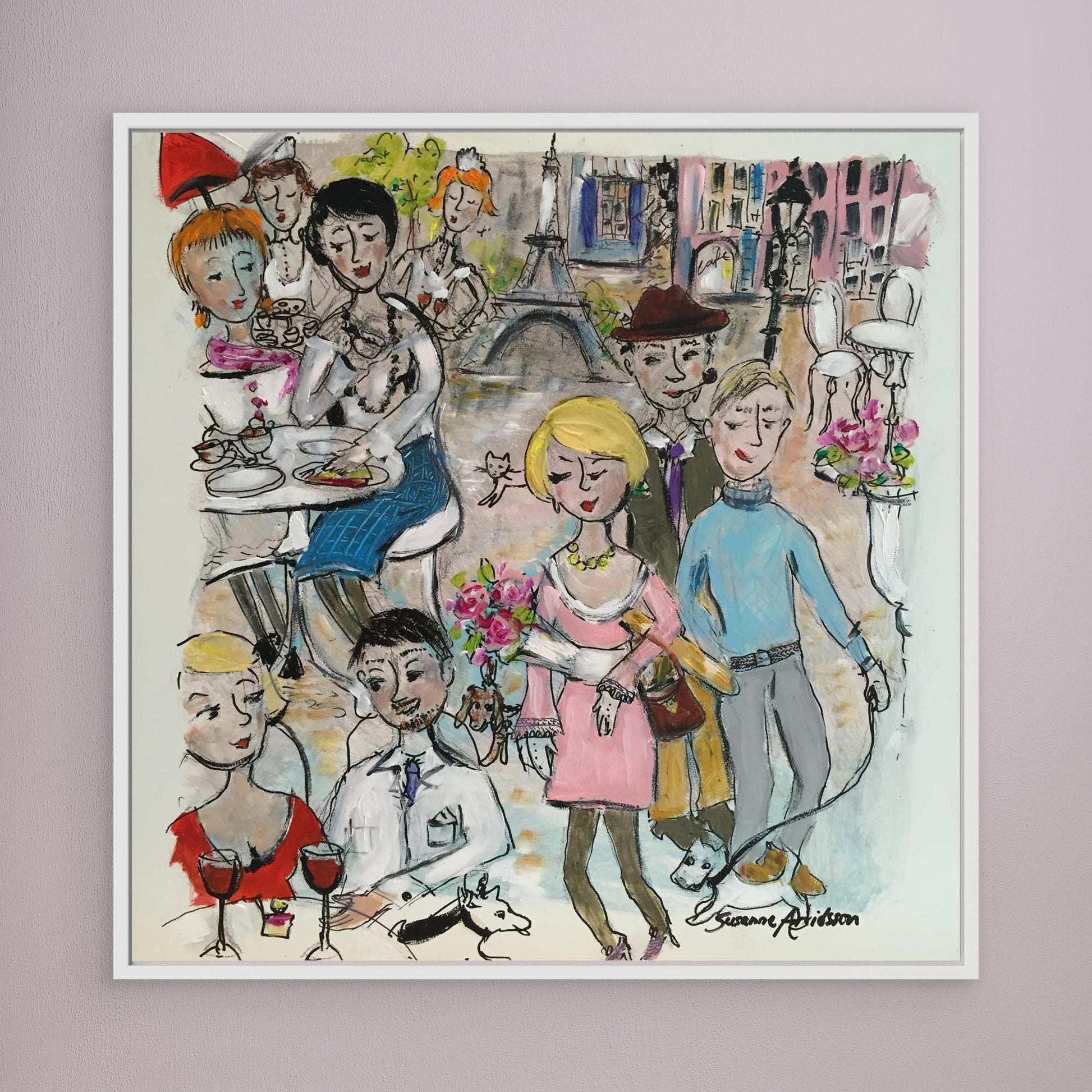  Konsttryck på canvas - Paris – en naivistisk vy