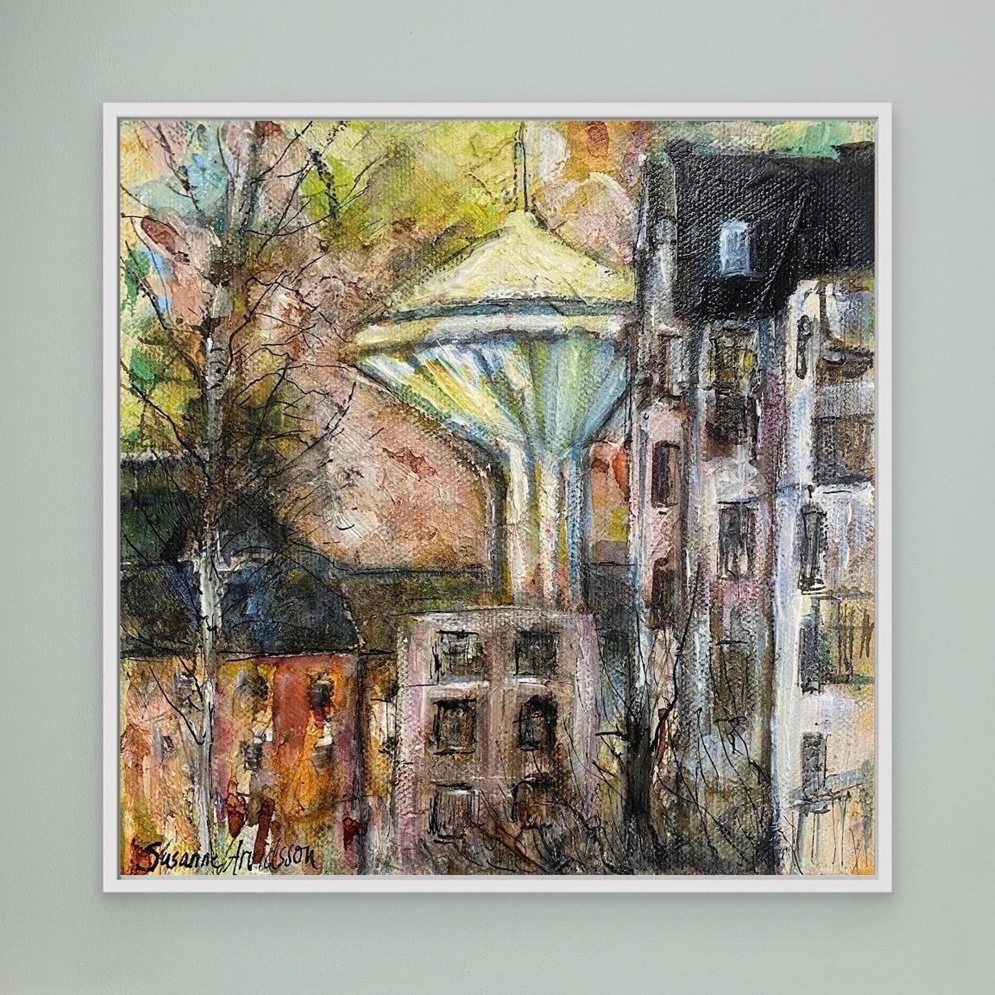 Konsttryck på canvasduk- på Svampen i Örebro