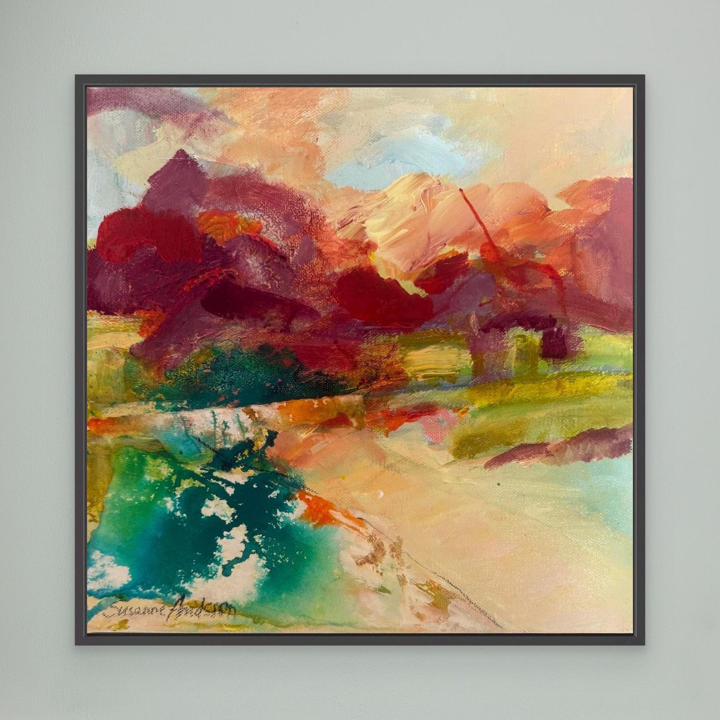 Sprudlande Färgglädje - Tryck på canvas