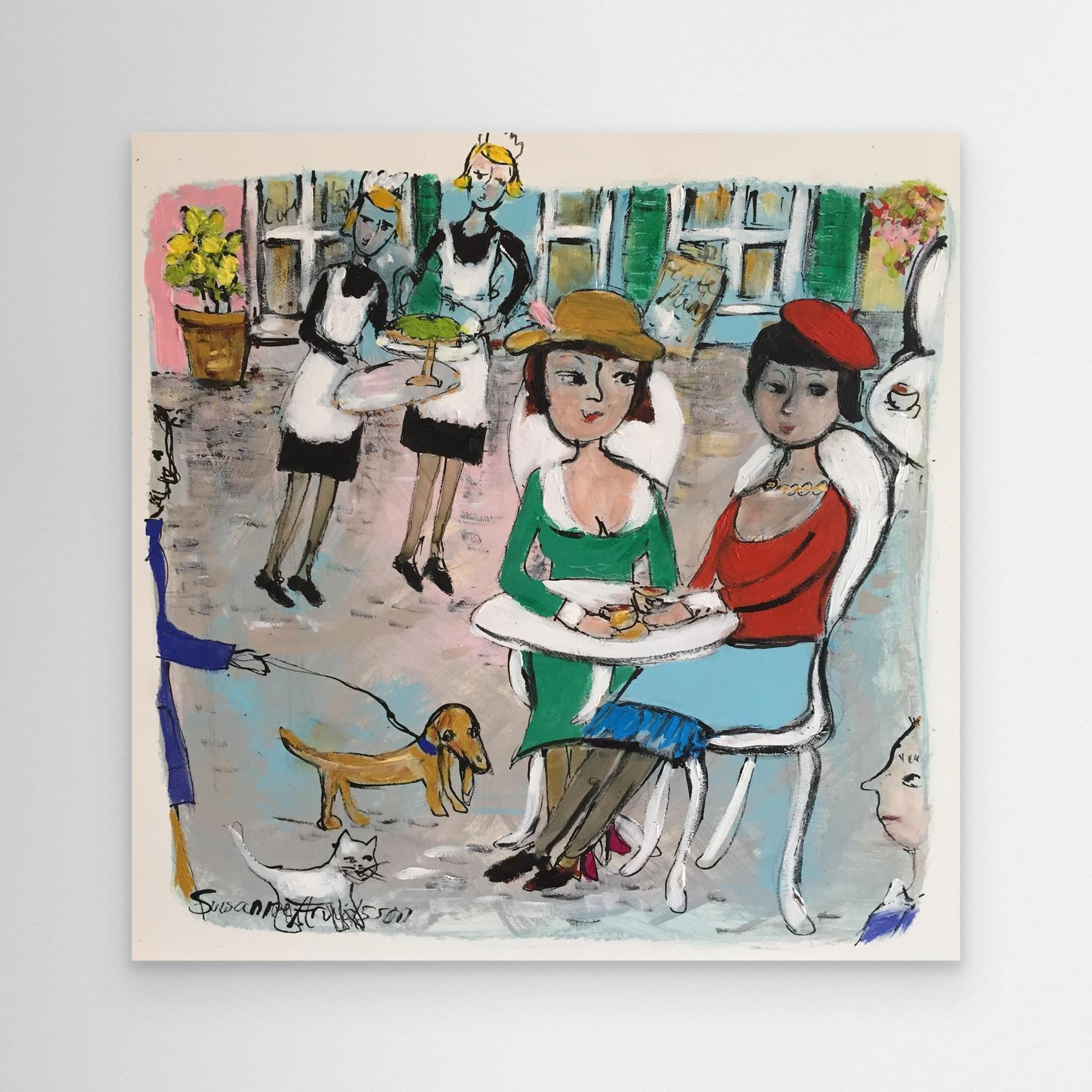 Konsttryck på canvas - Livet på torget