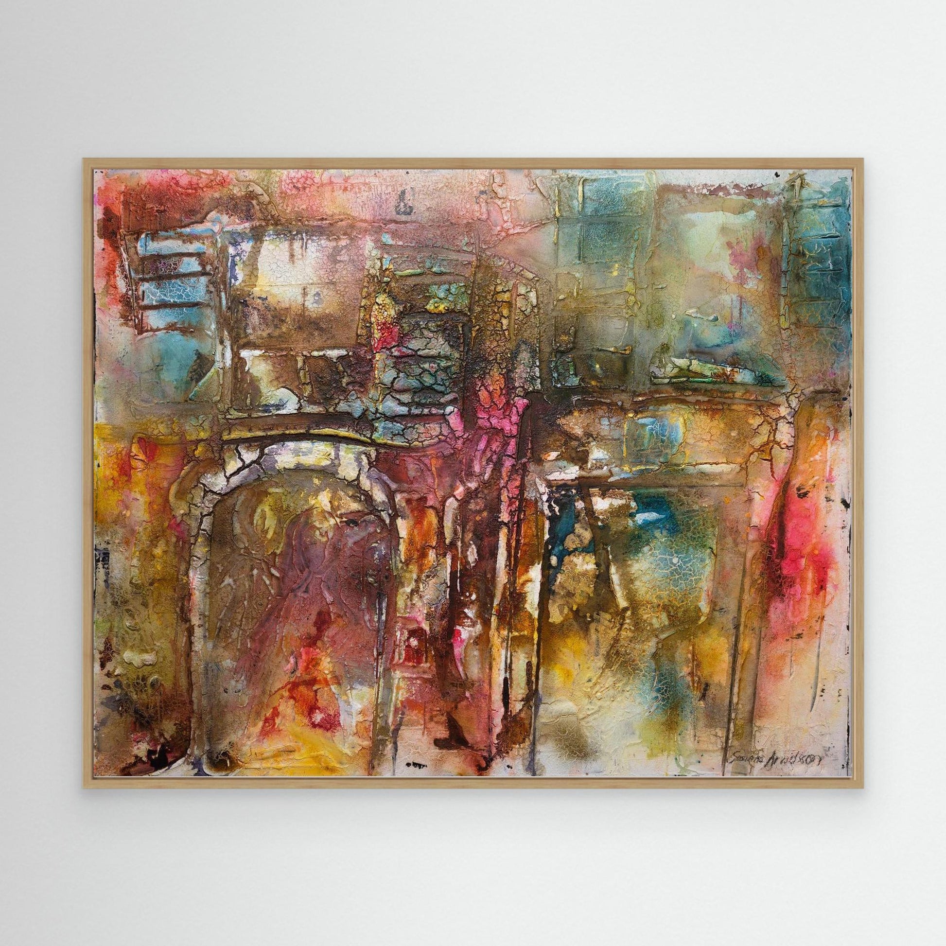 Abstrakt färgsprakande konst – tryck på canvas i stora storlekar