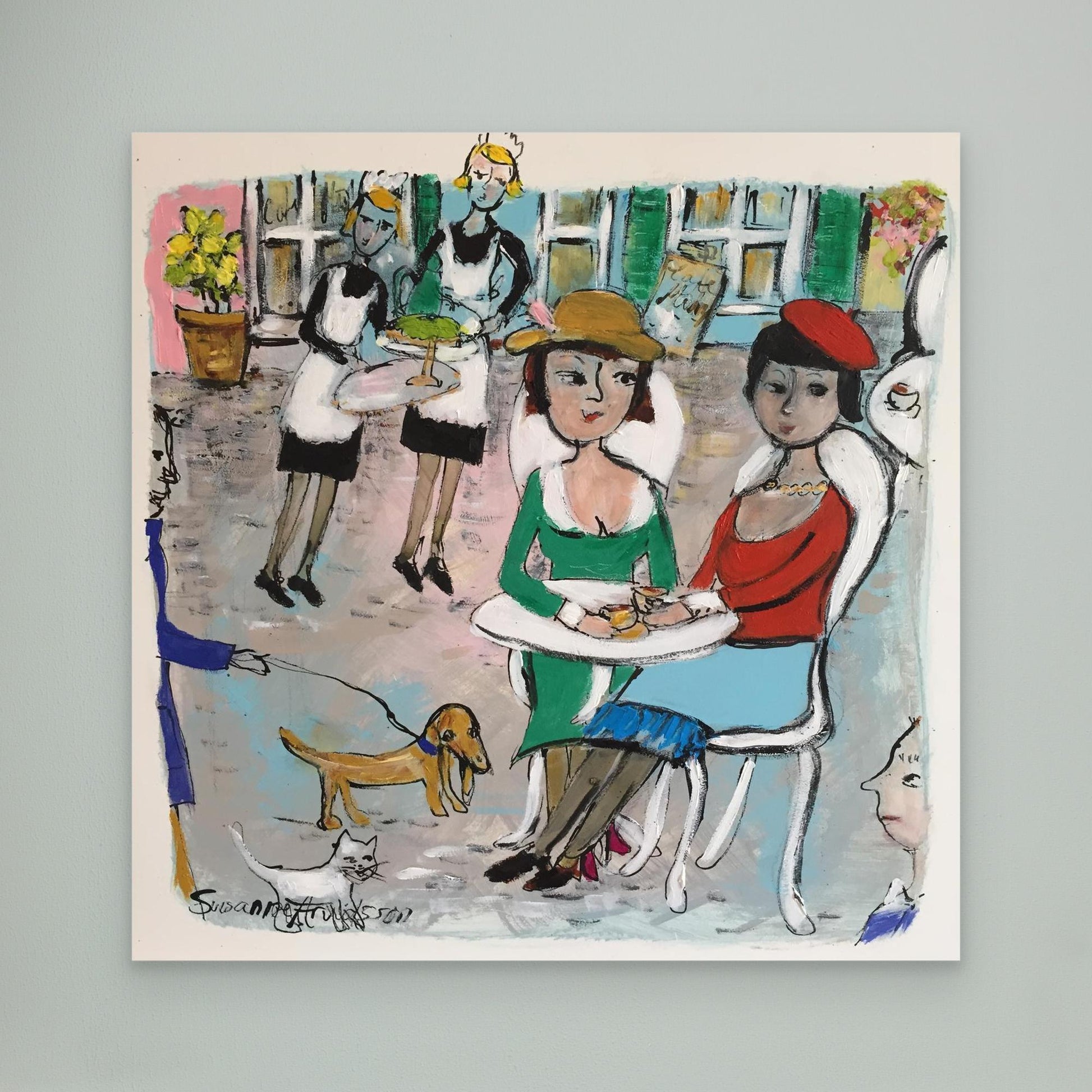 Konsttryck på canvas - Livet på torget