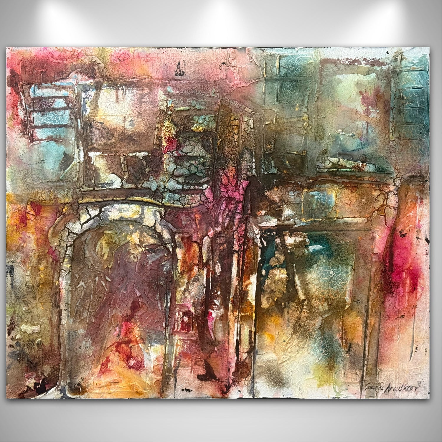 Abstrakt konst - Golden Hour - originalmålning