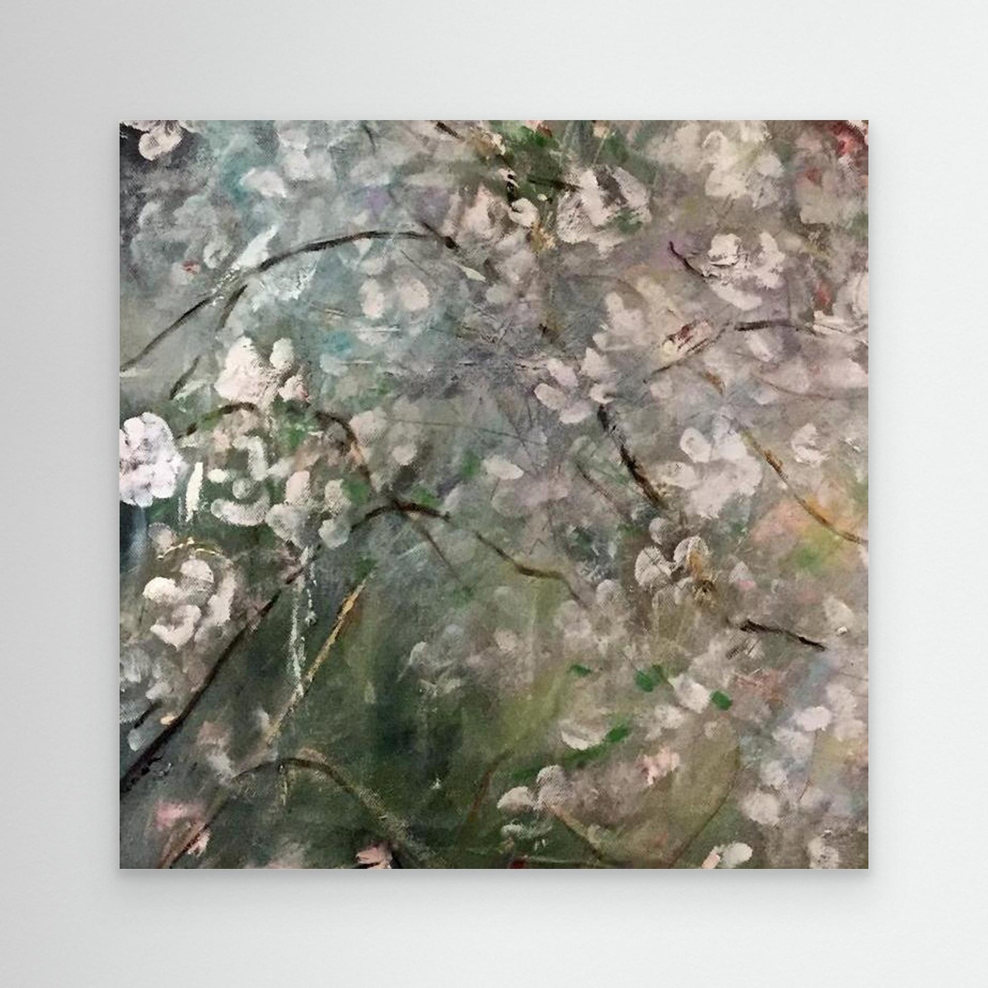 Blomsterdis II – konsttryck på duk i mjuka naturtoner