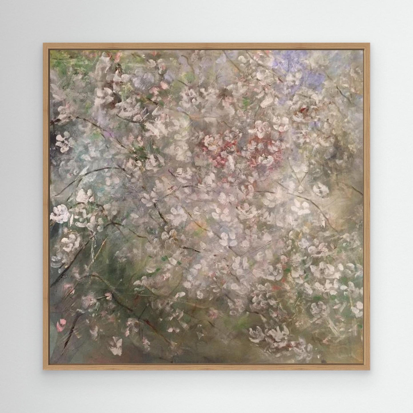 tavla sovrum Blomsterdis – konsttryck på canvas med mjuk vårkänsla målad av usanne arvidsson