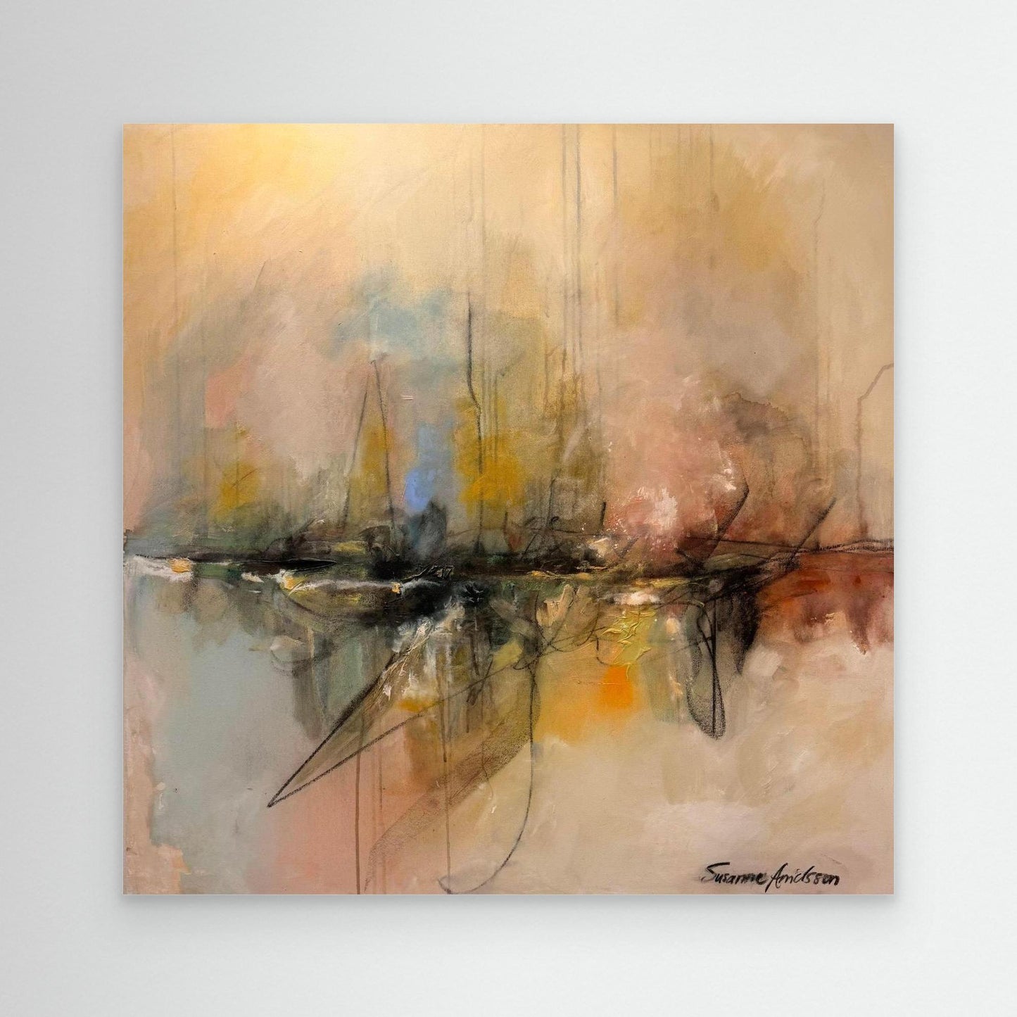 Braking waves - Stor canvas tavla - Abstrakt landskap havsmotiv