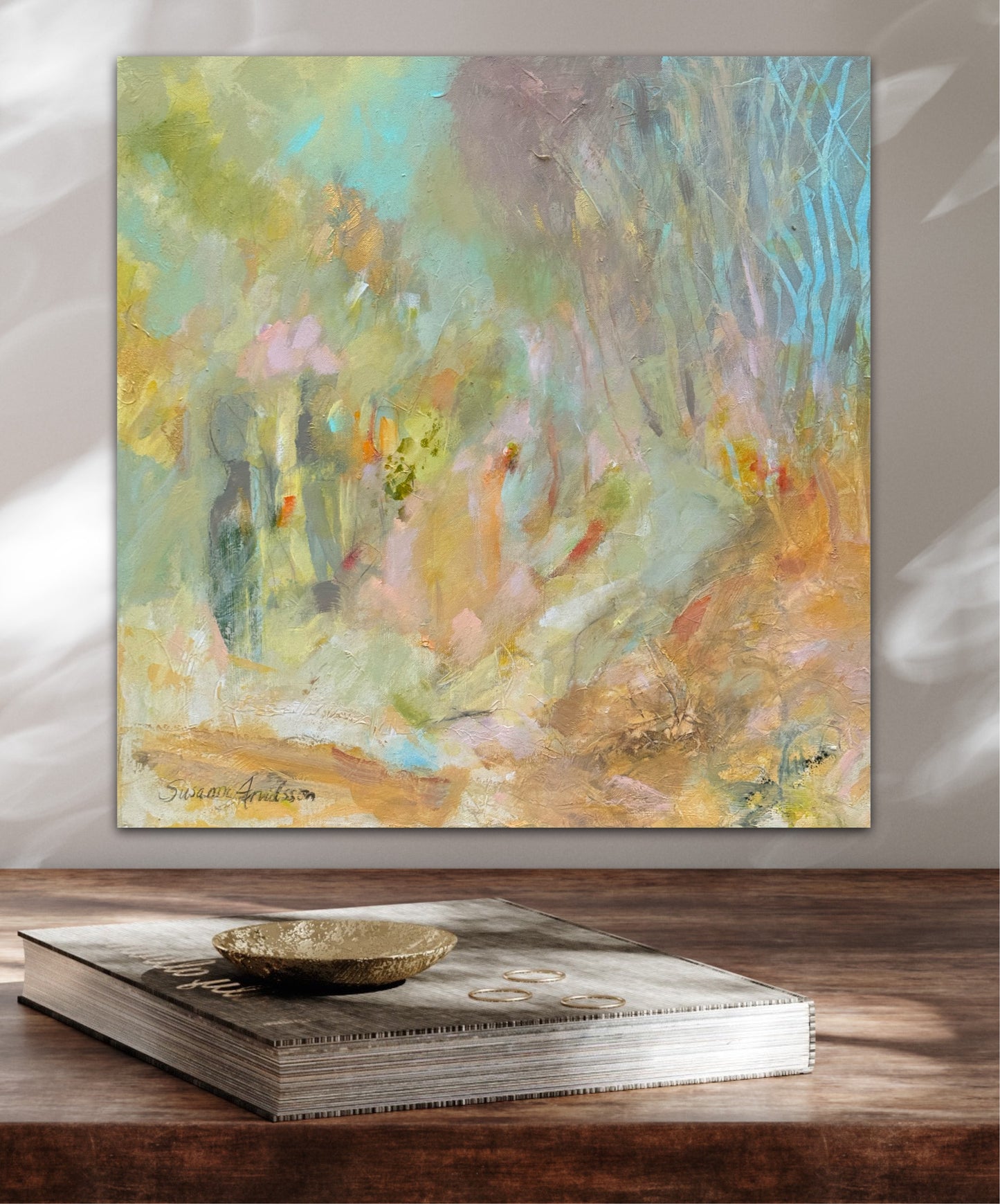 Drömskt abstrakt landskap – originalmålning