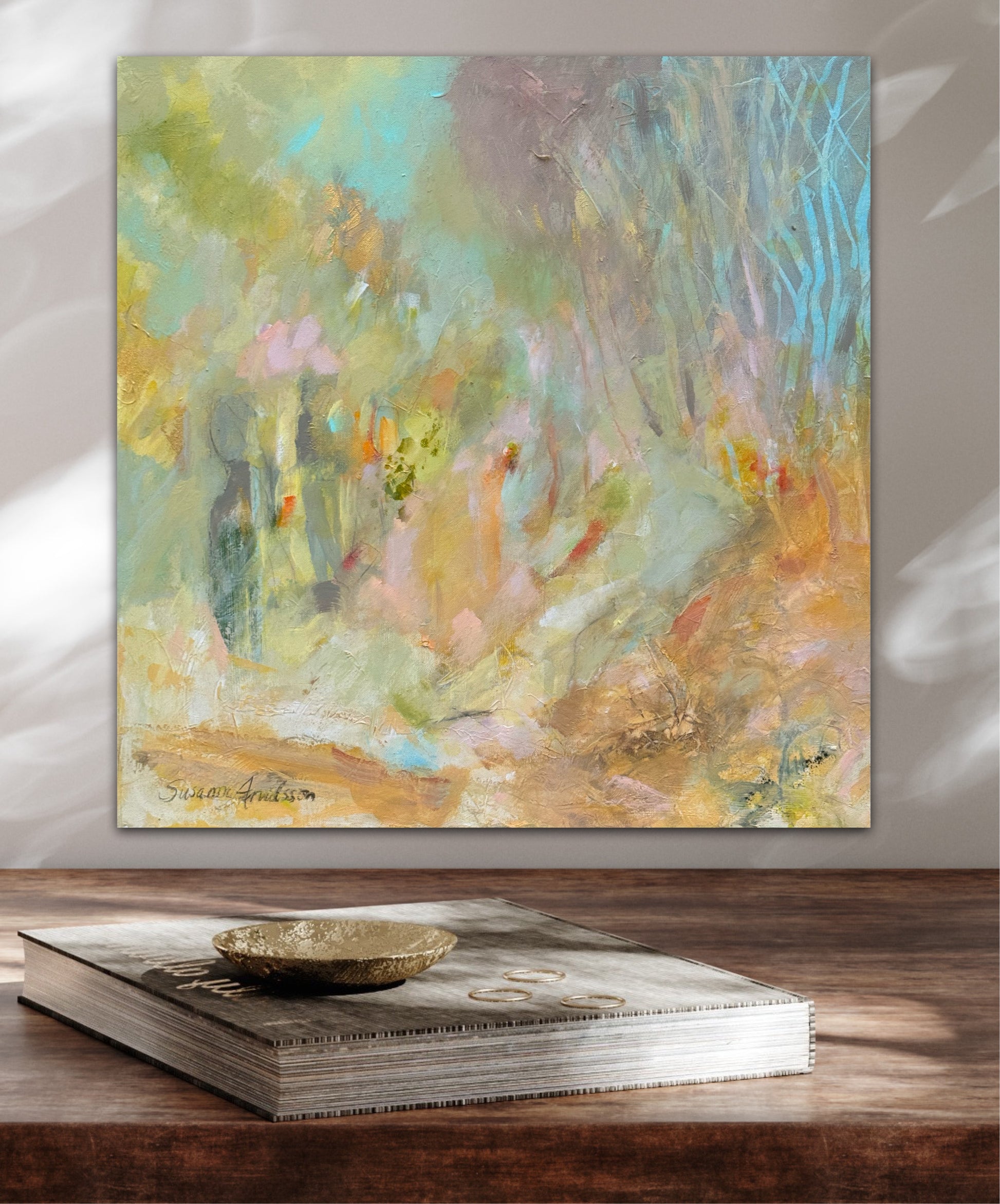 Drömskt abstrakt landskap – originalmålning