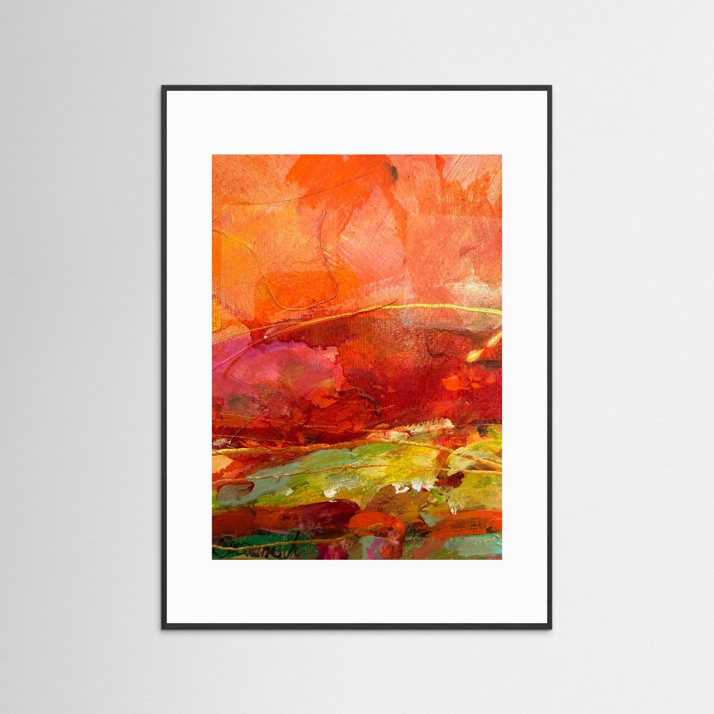 Fine Art Print - Abstrakt landskap - Där ljuset vandrar Konstverk Susanne Arvidsson