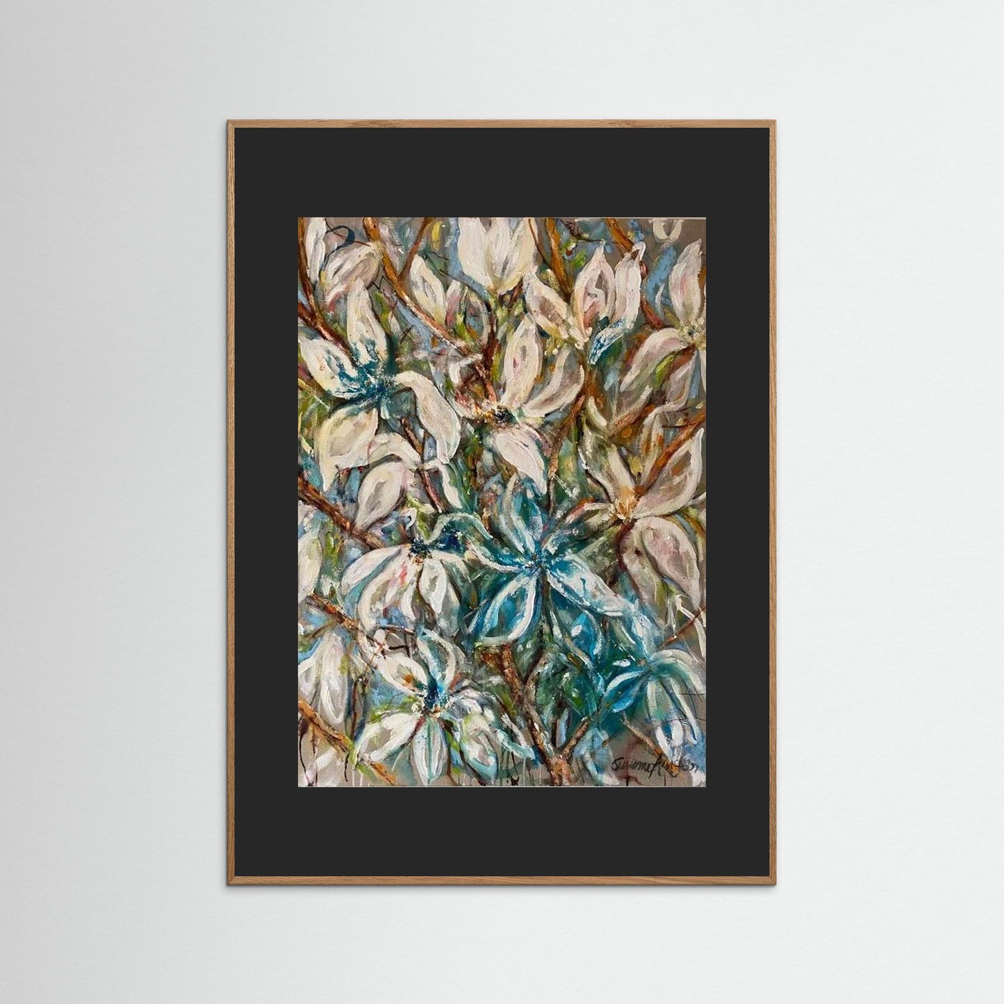 Magnolia grenar – konsttryck med mjuk elegans