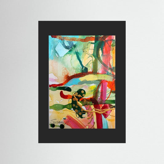 Glada färger på tavla Fine Art Print - abstrakt landskap- Ljusets Stig 