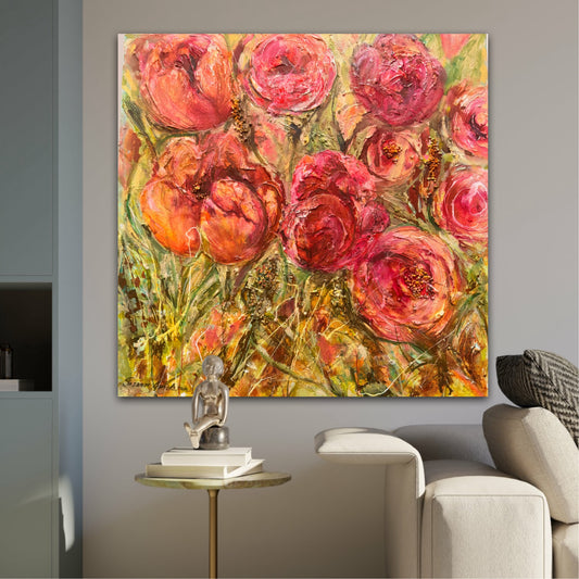 Handmålad tavla - Tulpaner