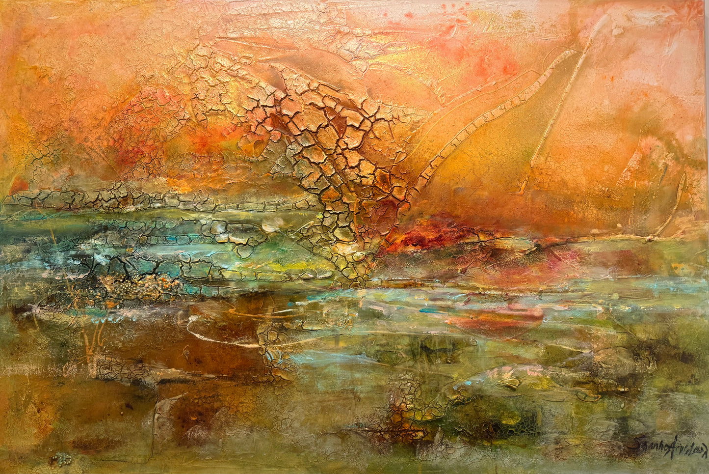 Originalmålning 150 x 100 – Glödande Horisont