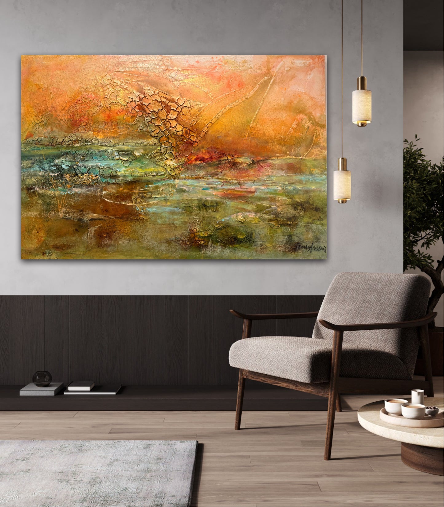 Originalmålning 150 x 100 – Glödande Horisont