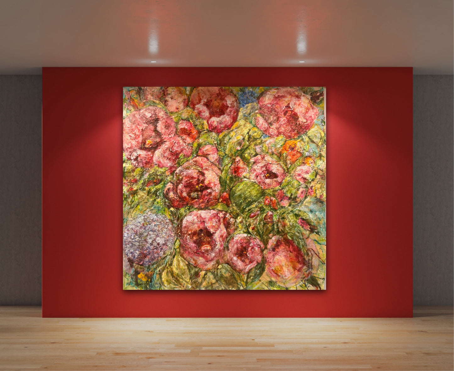 Stor tavla - färgglad originalmålning